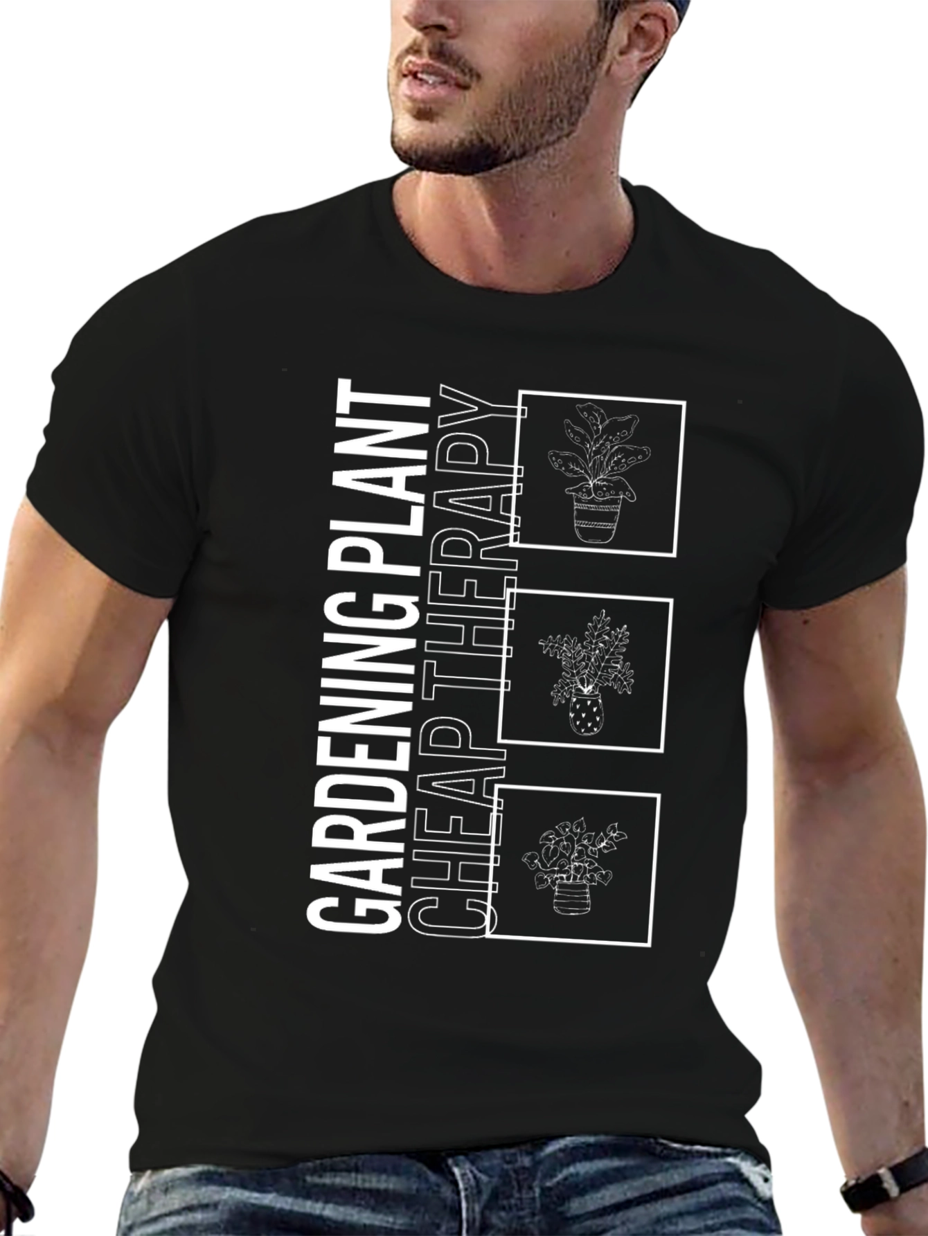 Gardening Plant Cheap Therapy Graphic T-Shirt