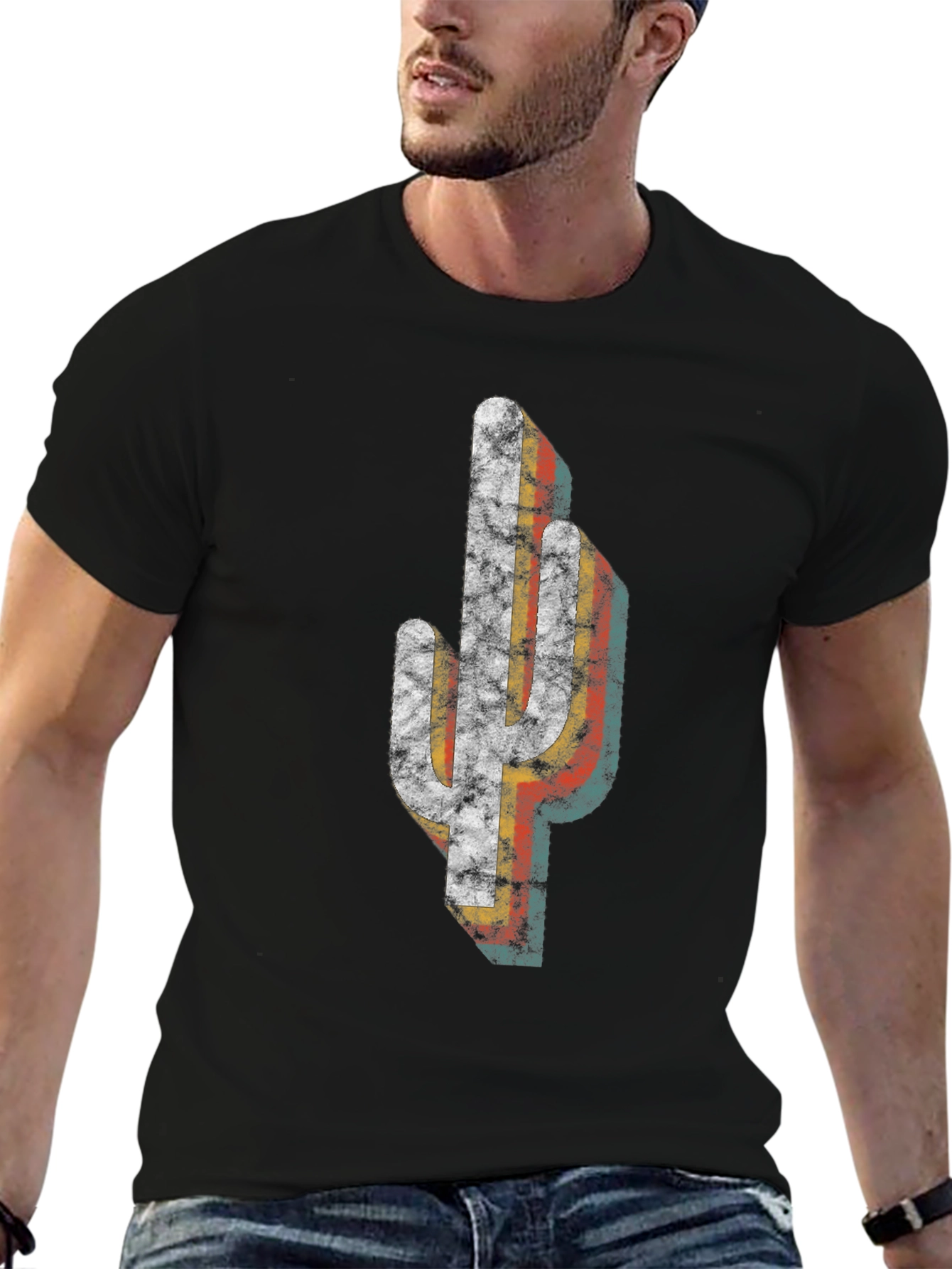 Retro Cactus Graphic Tee - Desert Style