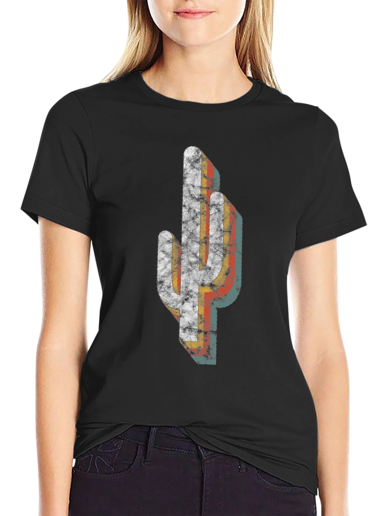 Retro Cactus Graphic Tee - Desert Style