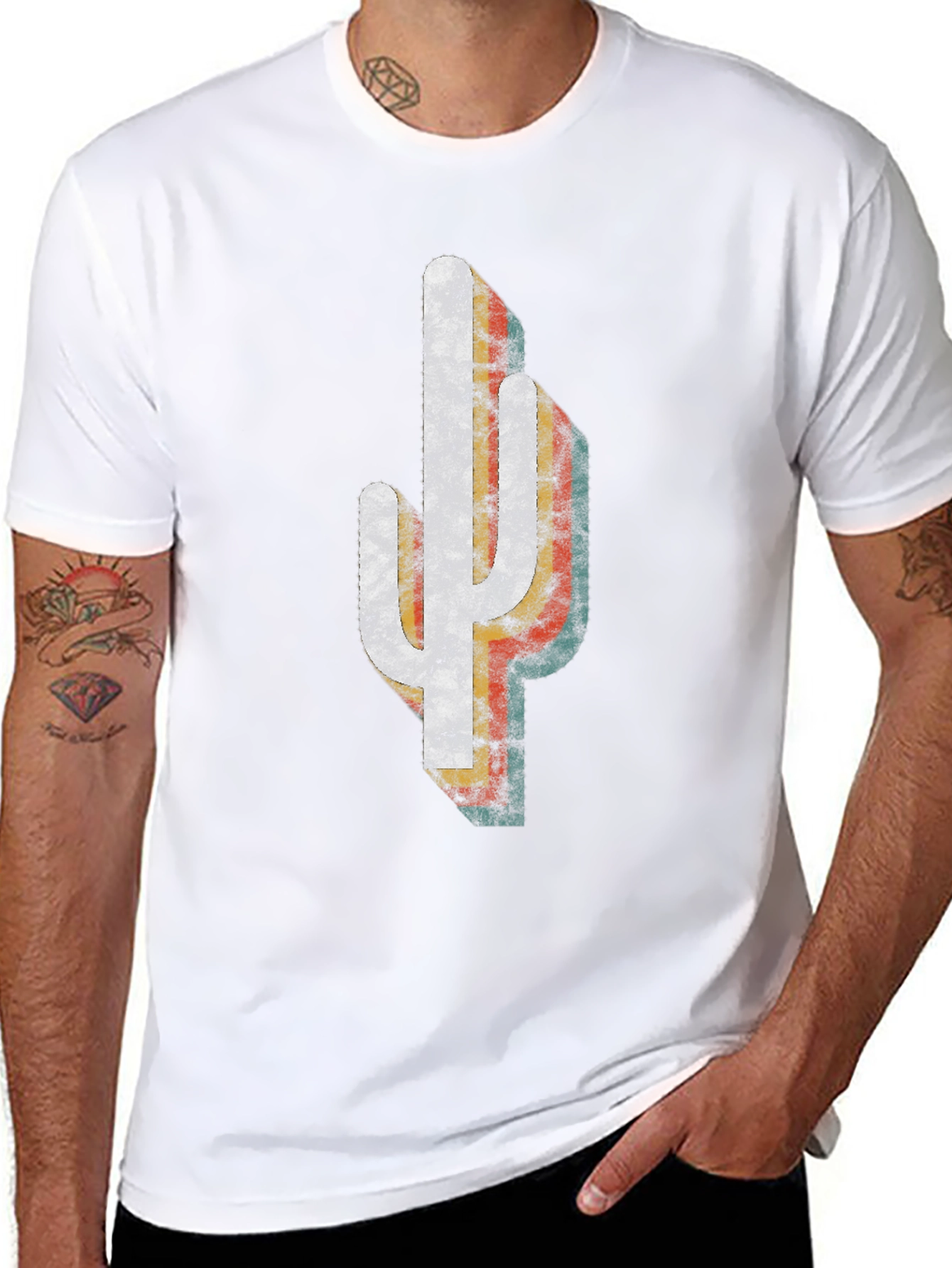 Retro Cactus Graphic Tee - Desert Style