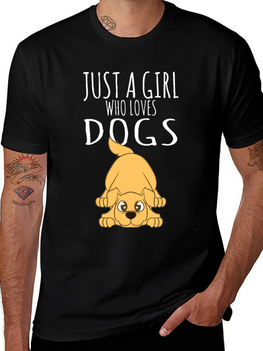 Girl Who Loves Dogs Graphic T-Shirt