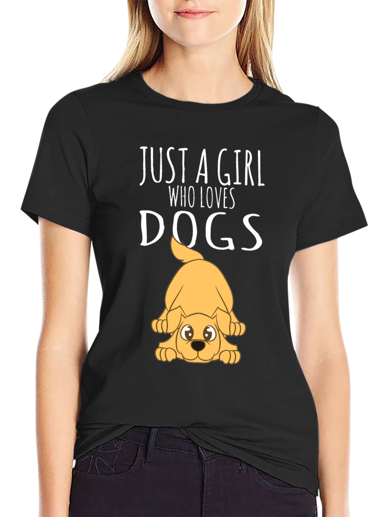 Girl Who Loves Dogs Graphic T-Shirt