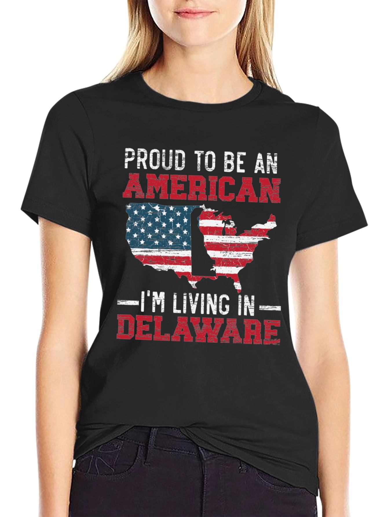 Patriotic Delaware T-Shirt - Proud American