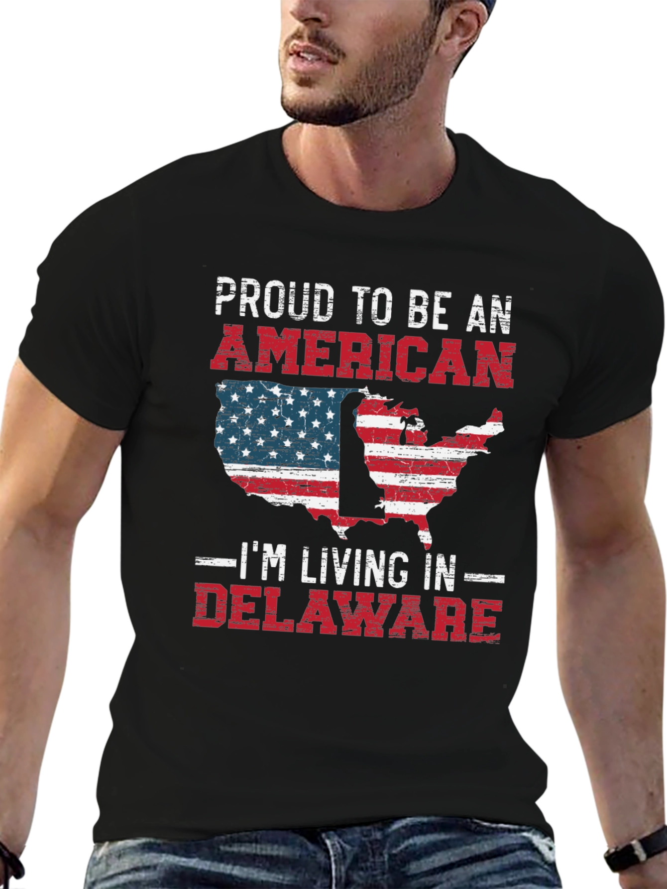 Patriotic Delaware T-Shirt - Proud American