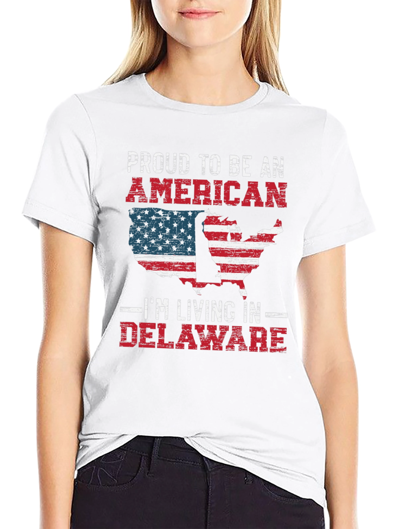 Patriotic Delaware T-Shirt - Proud American