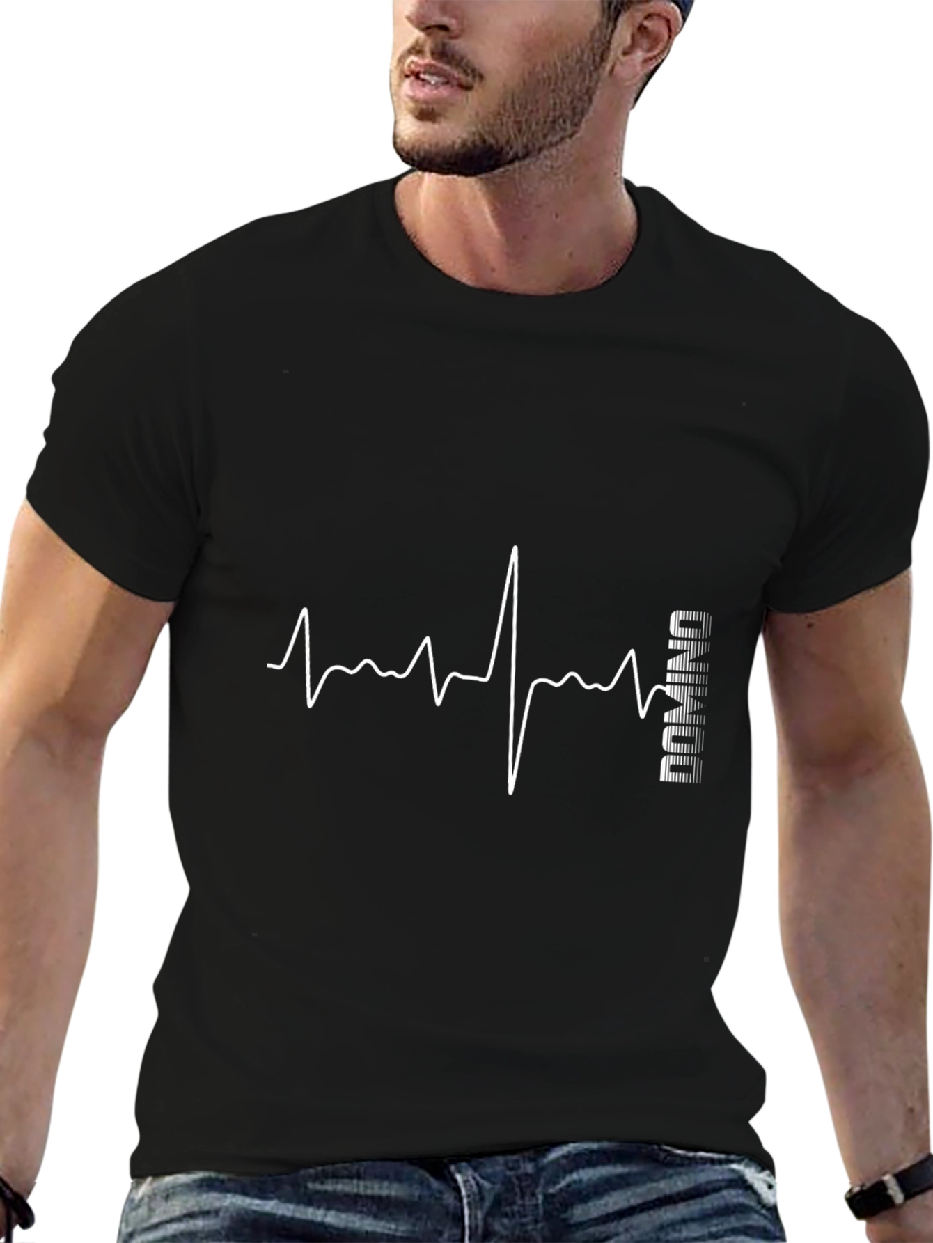 Domino Heartbeat Graphic T-Shirt - Black