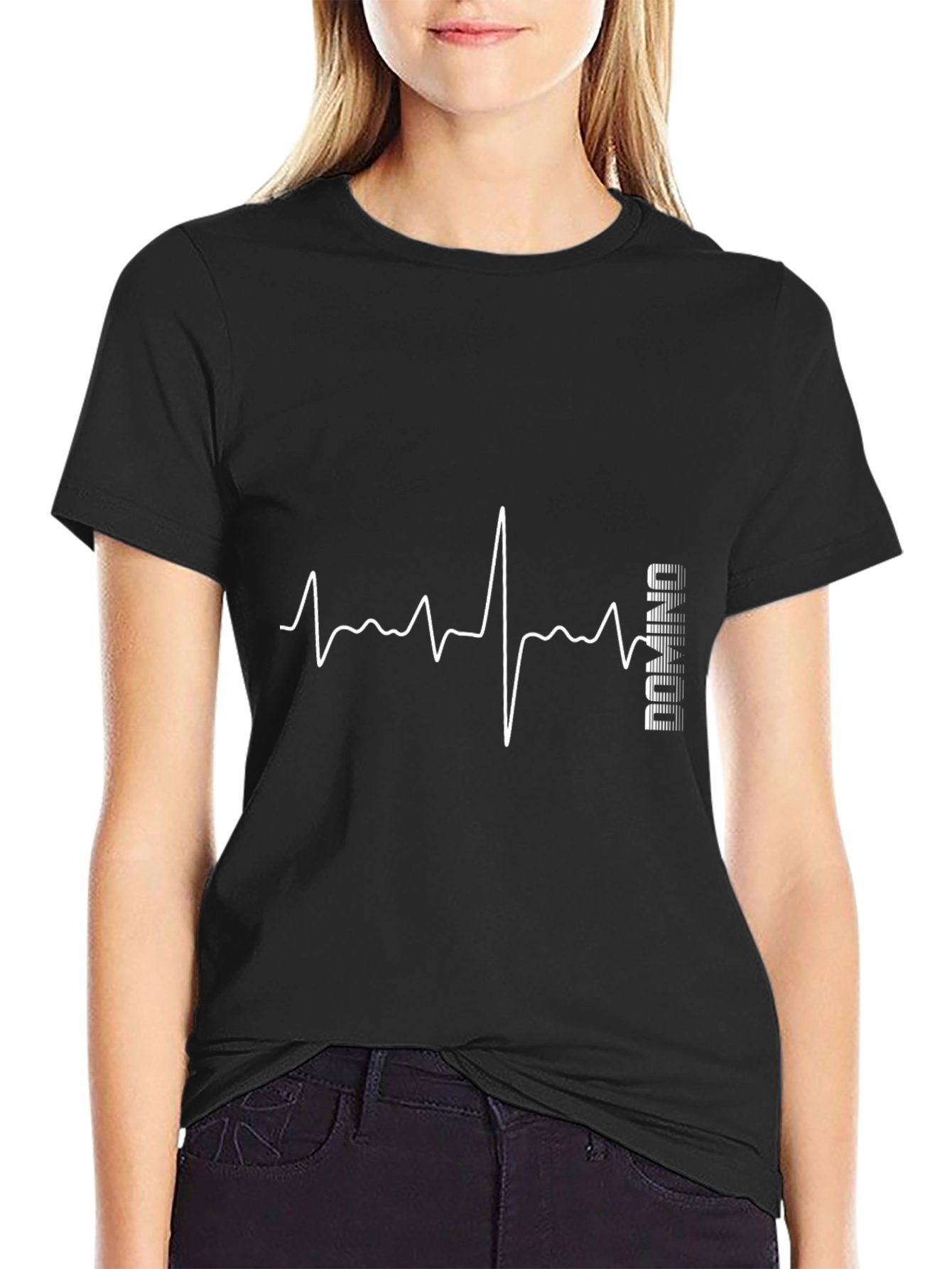 Domino Heartbeat Graphic T-Shirt - Black
