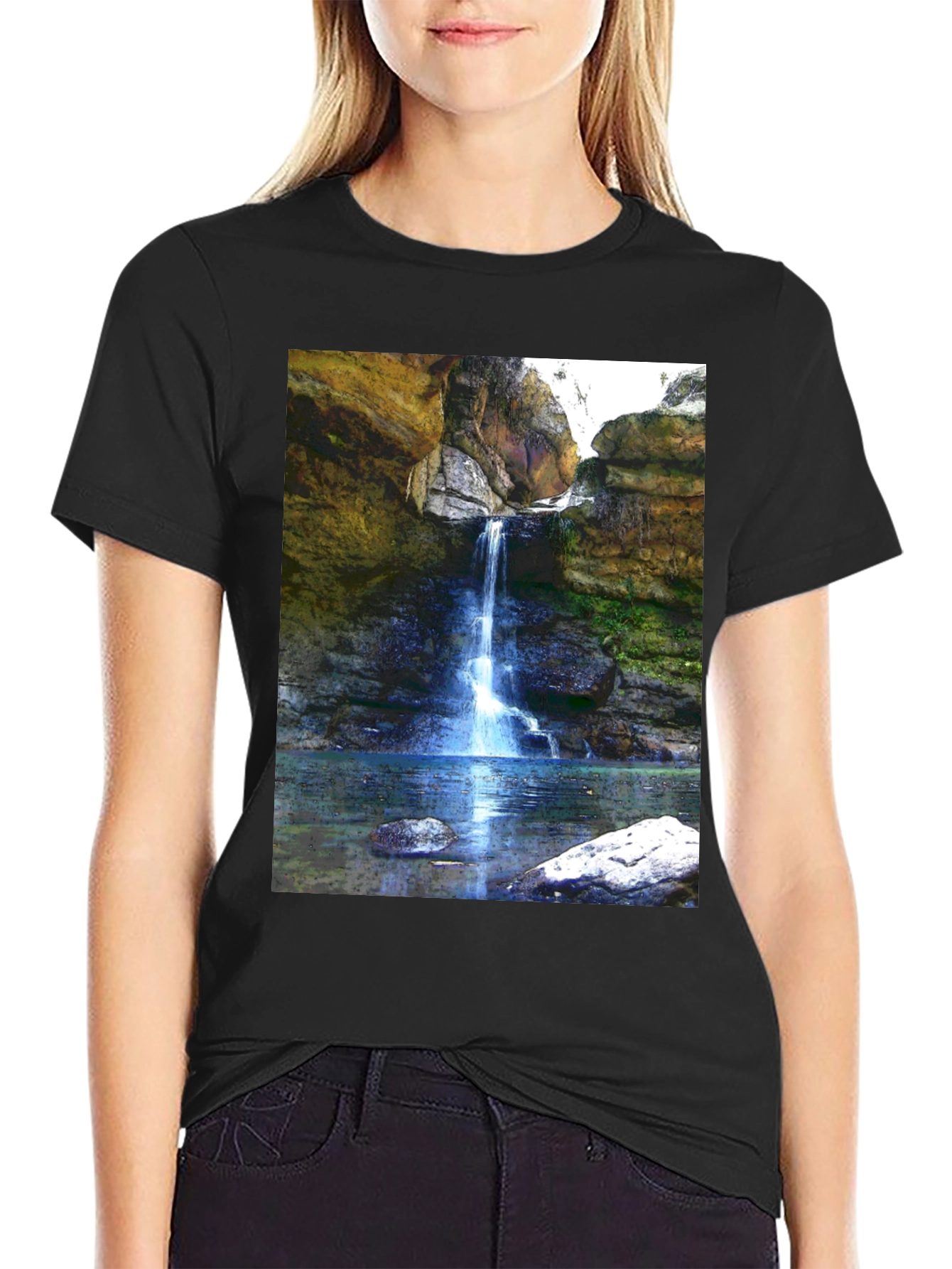 Waterfall Graphic Tee - Nature Inspired Design