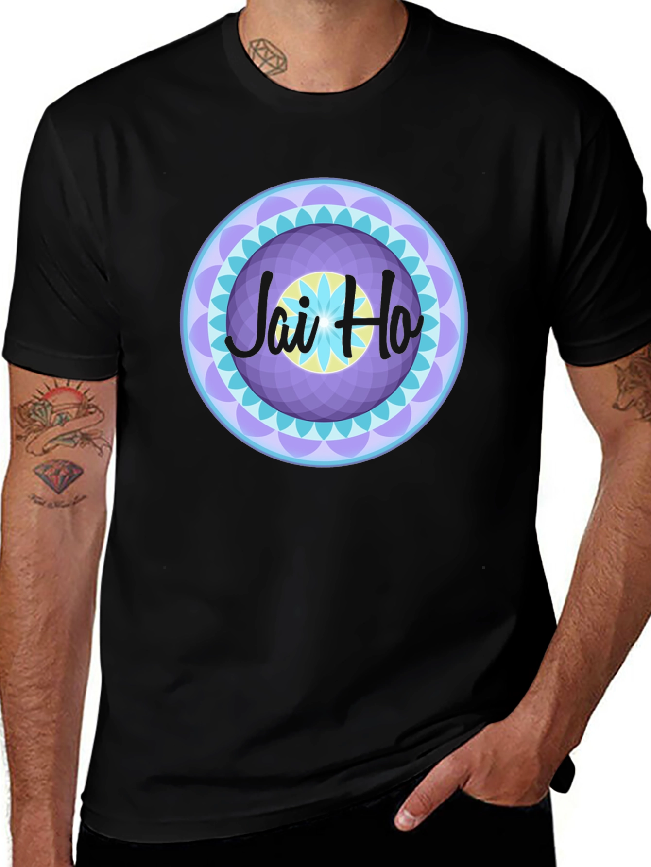 Jai Ho Graphic Tee - Vibrant Mandala Design