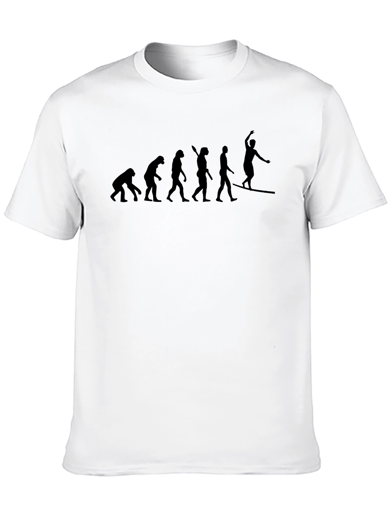 Evolution of Surfing T-Shirt - Black Cotton Tee