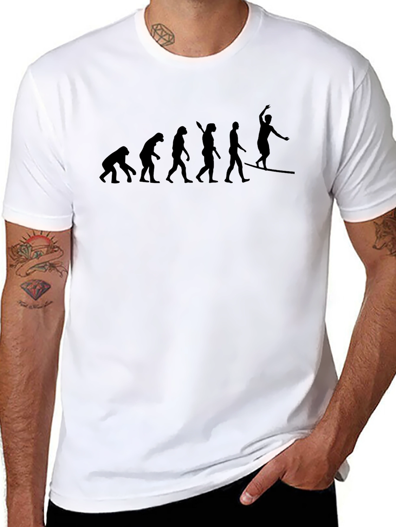 Evolution of Surfing T-Shirt - Black Cotton Tee