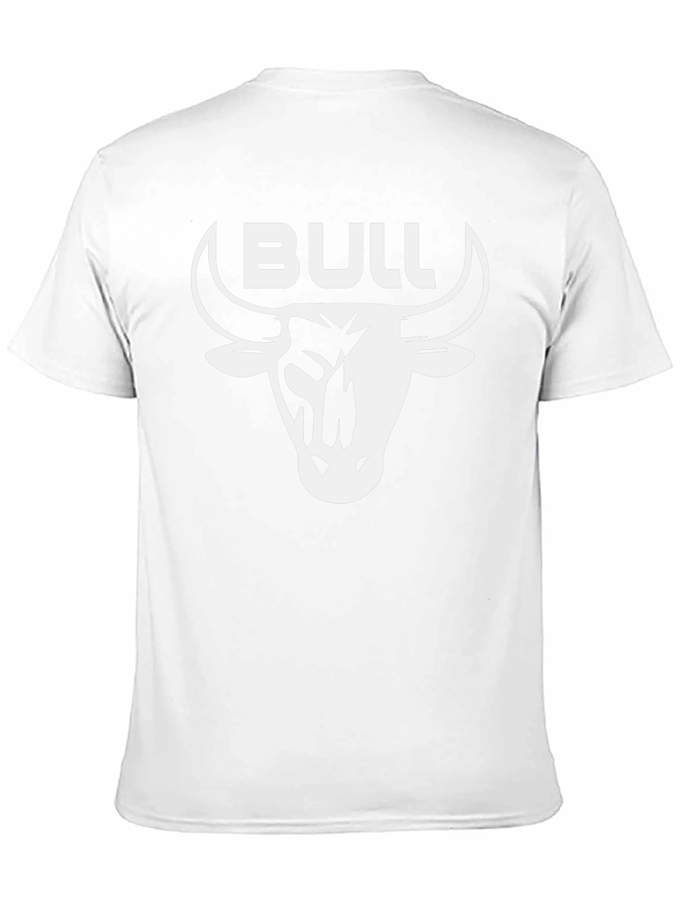 Bull T-Shirt - Black Crew Neck with White Graphic
