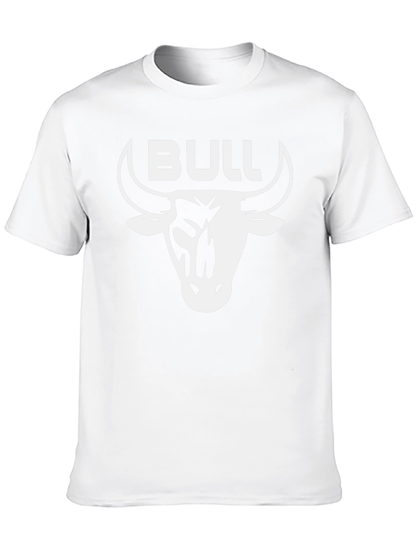 Bull T-Shirt - Black Crew Neck with White Graphic
