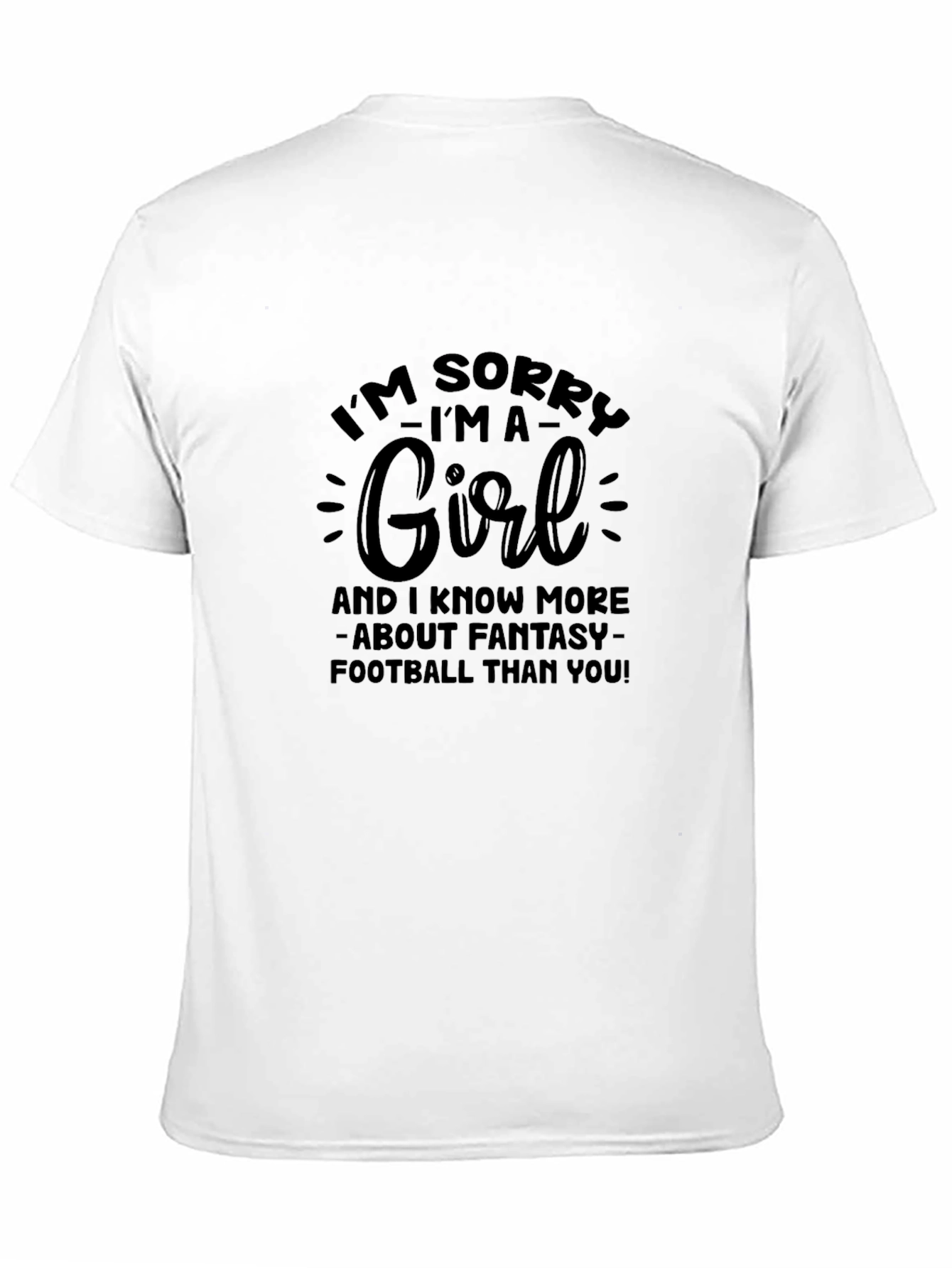 Funny Fantasy Football Girls Black T-Shirt