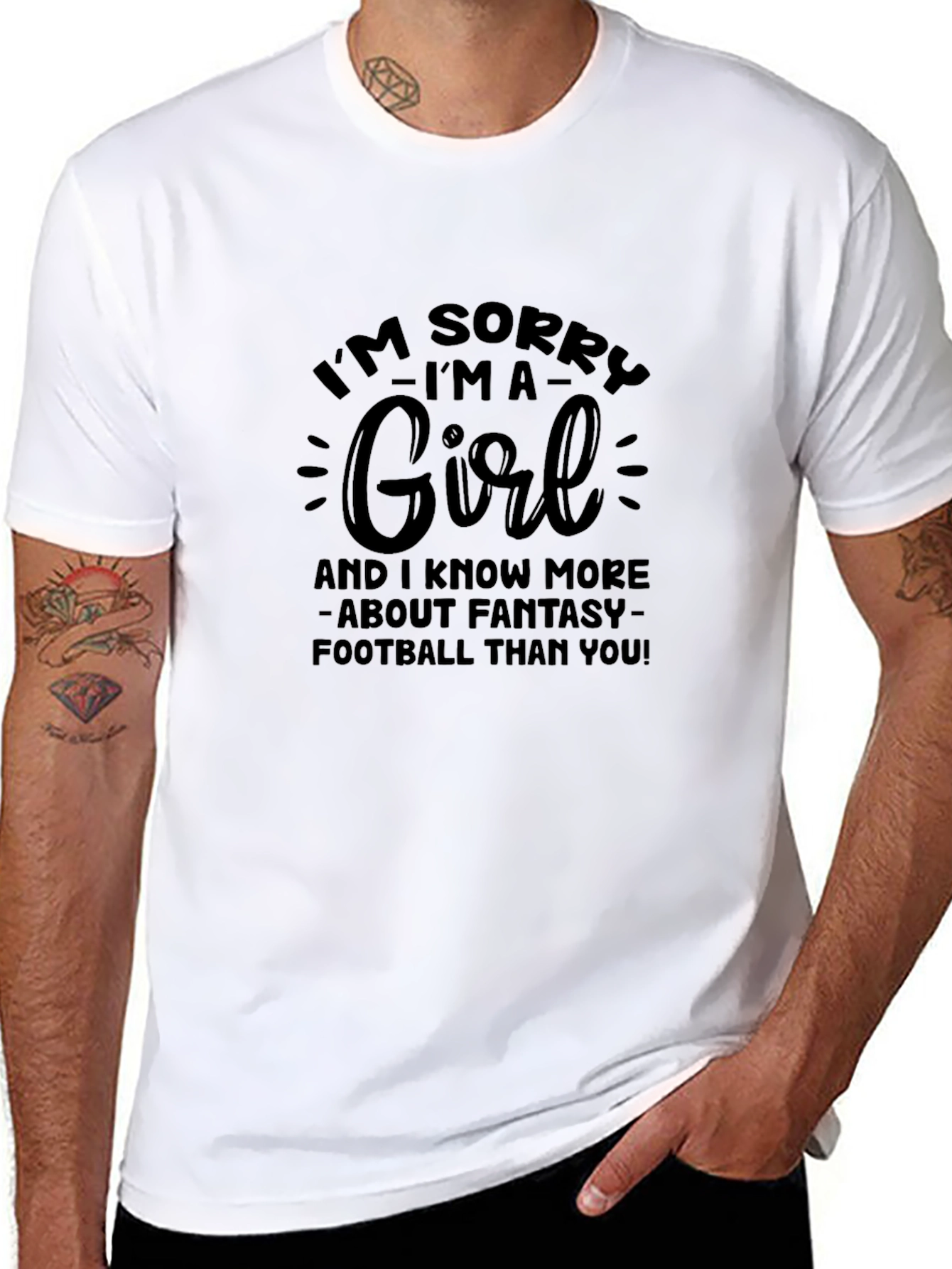 Funny Fantasy Football Girls Black T-Shirt