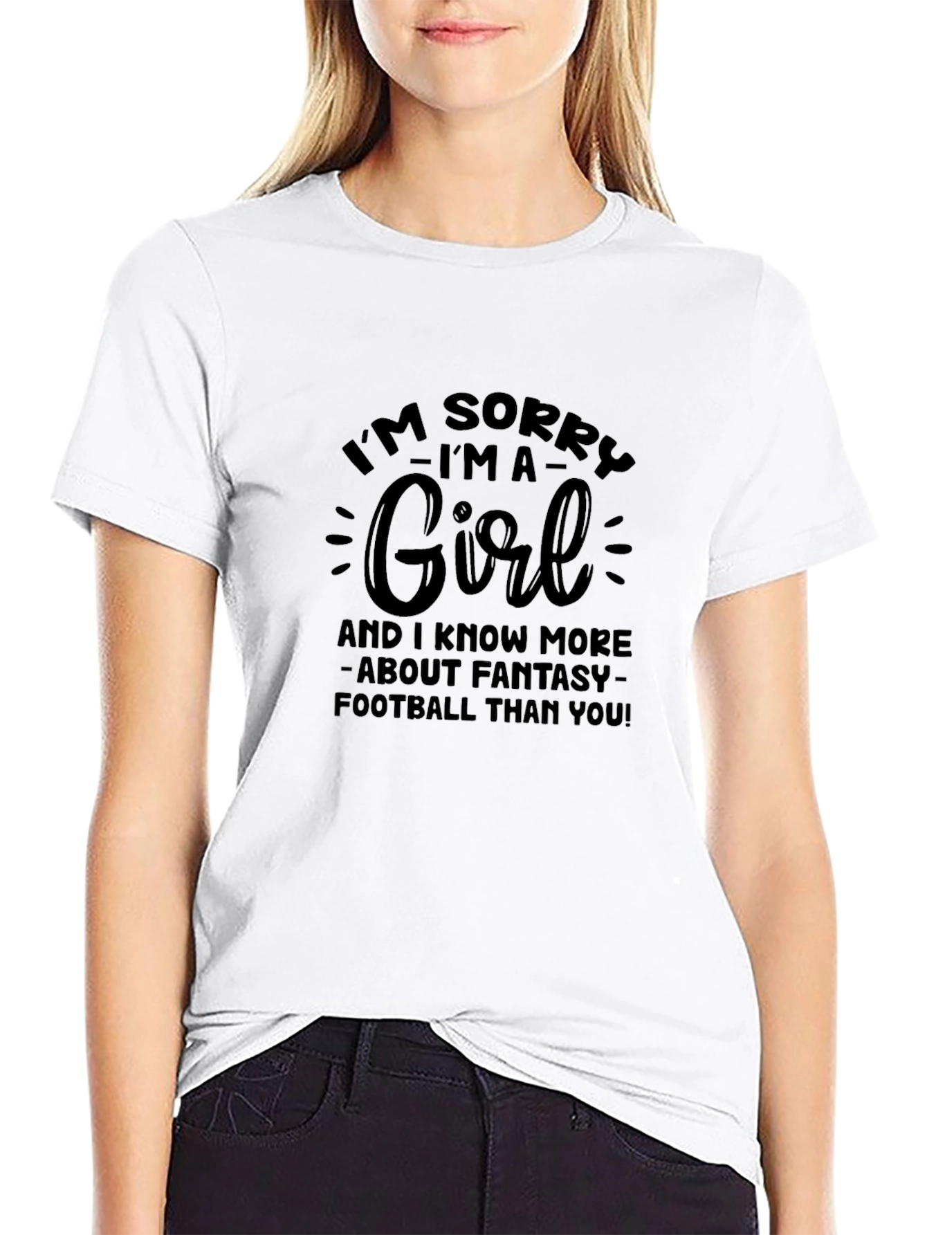 Funny Fantasy Football Girls Black T-Shirt