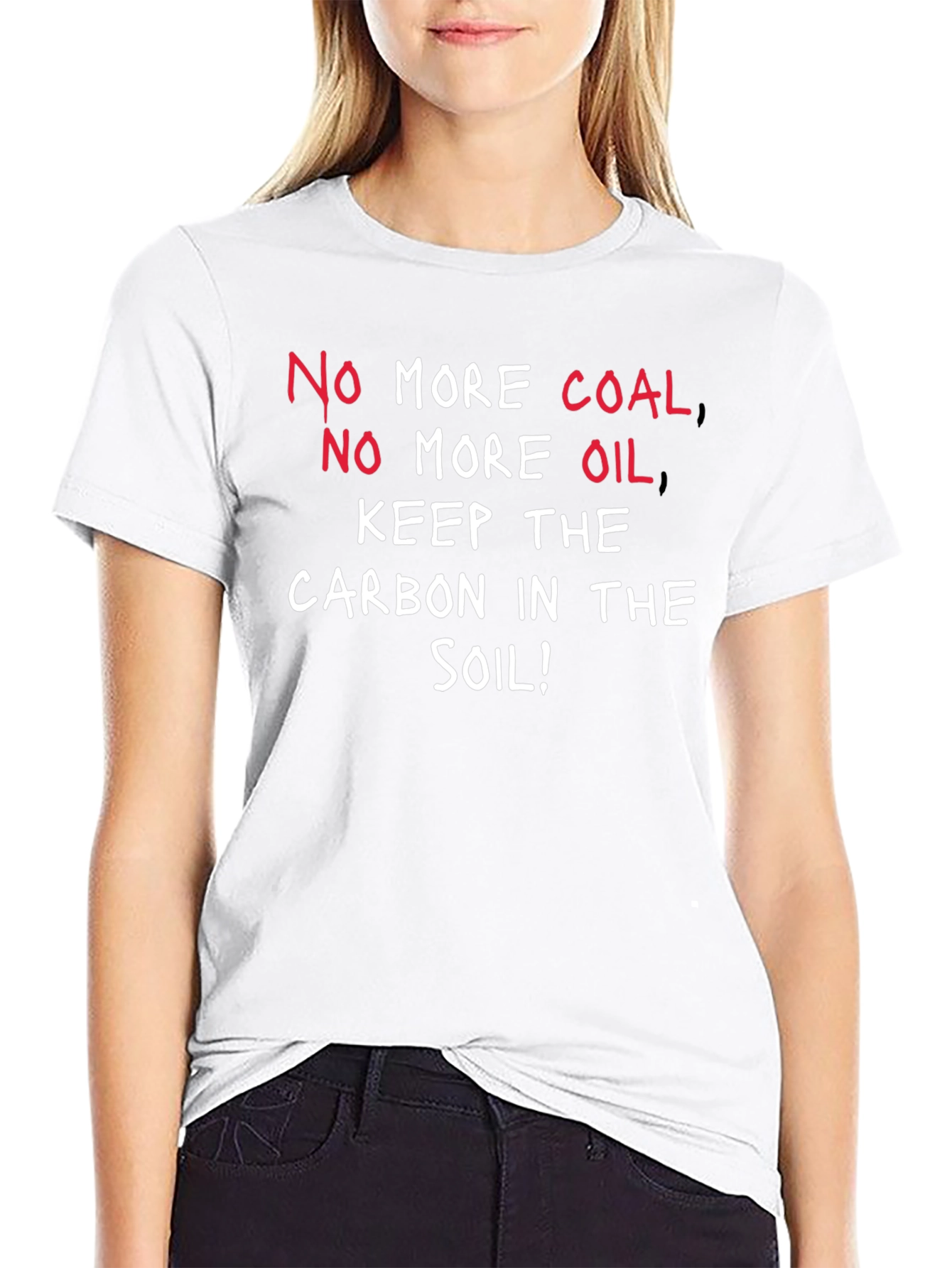 Eco-Friendly Keep Carbon in Soil Black T-Shirt