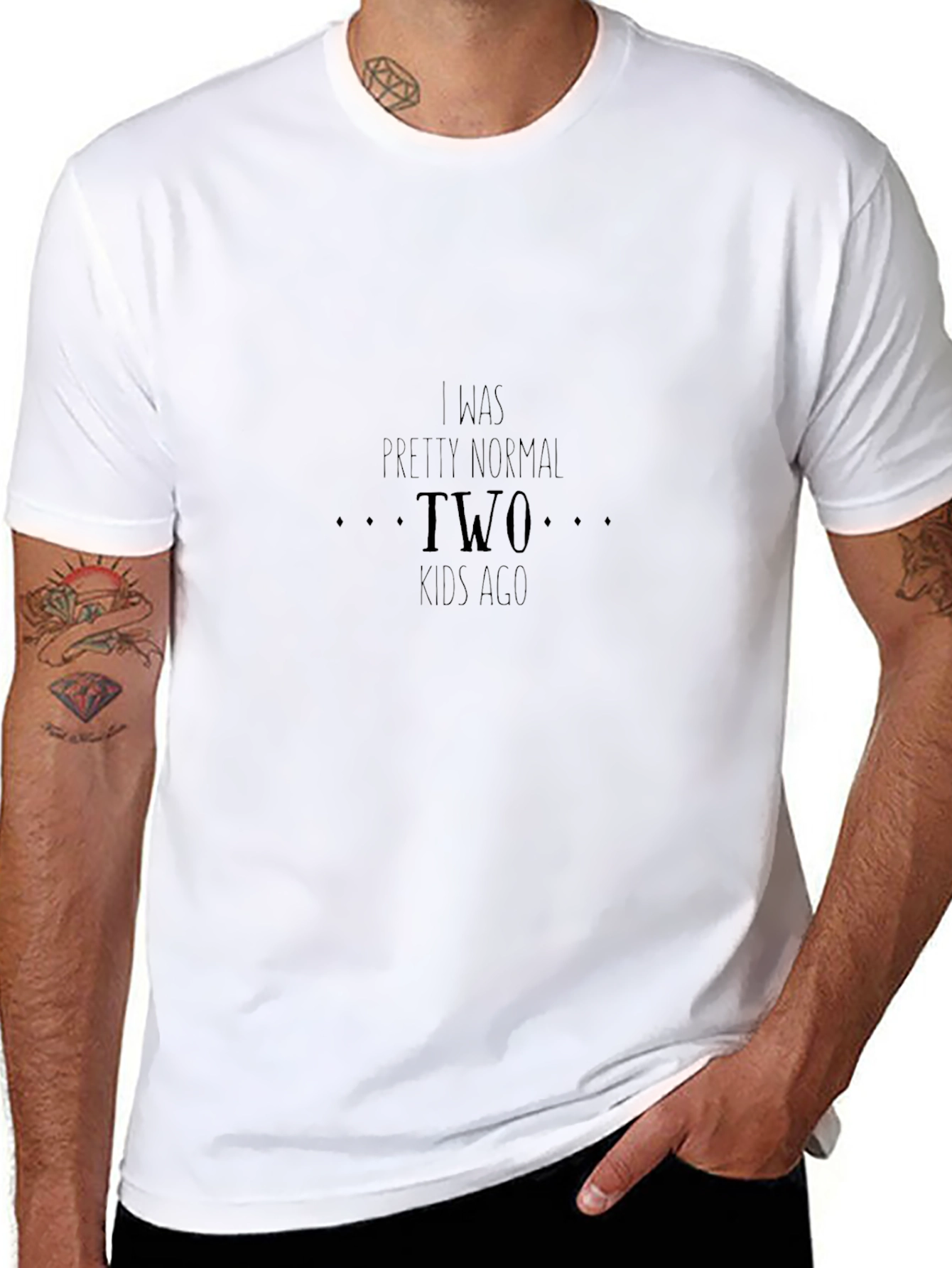 Funny Two Kids Ago Black T-Shirt