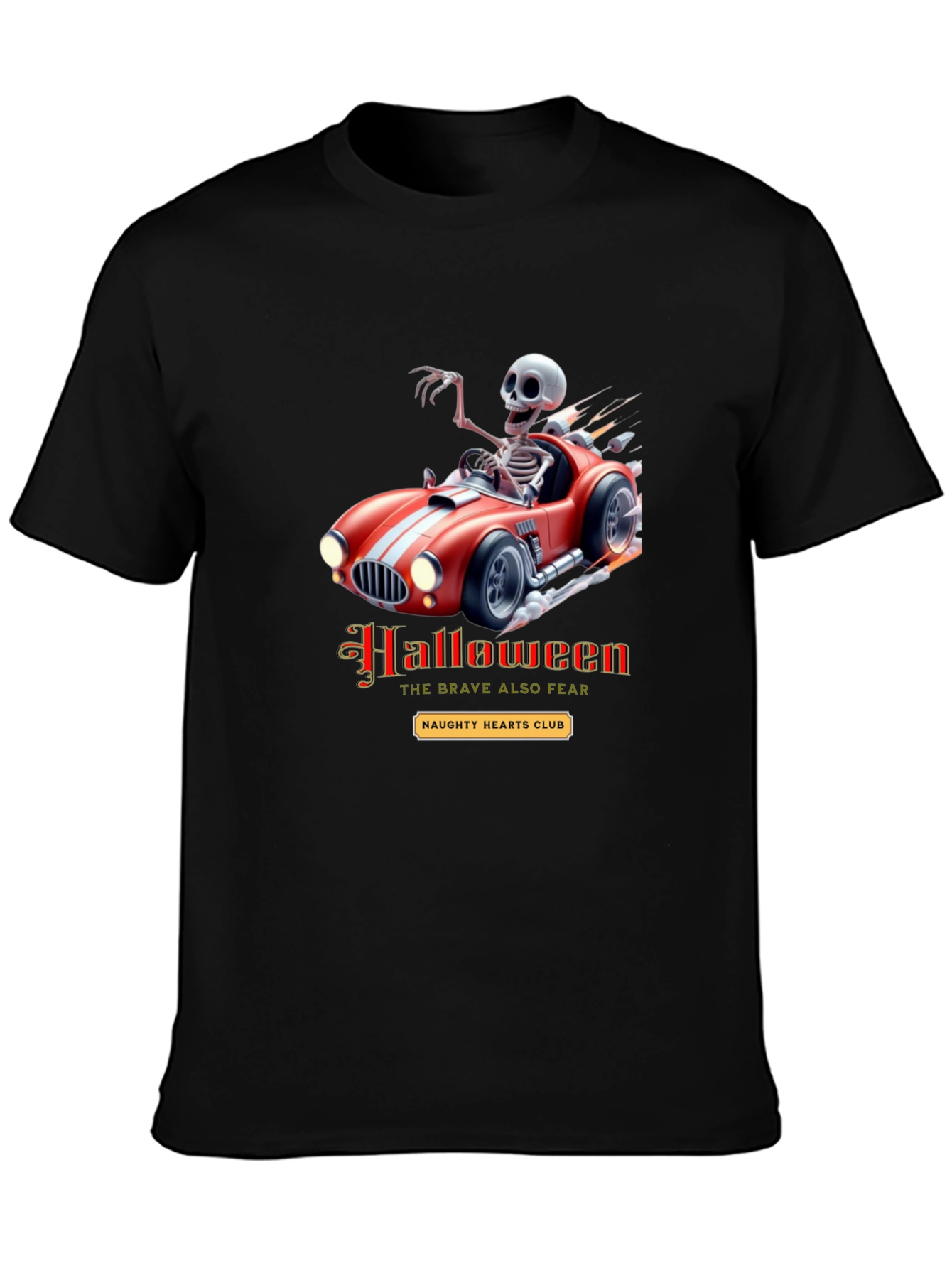Skeleton Race Car Halloween T-Shirt