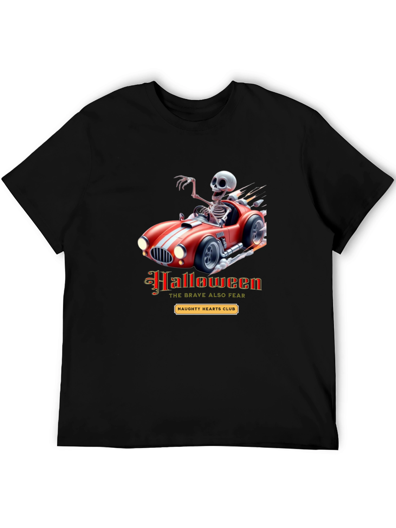 Skeleton Race Car Halloween T-Shirt