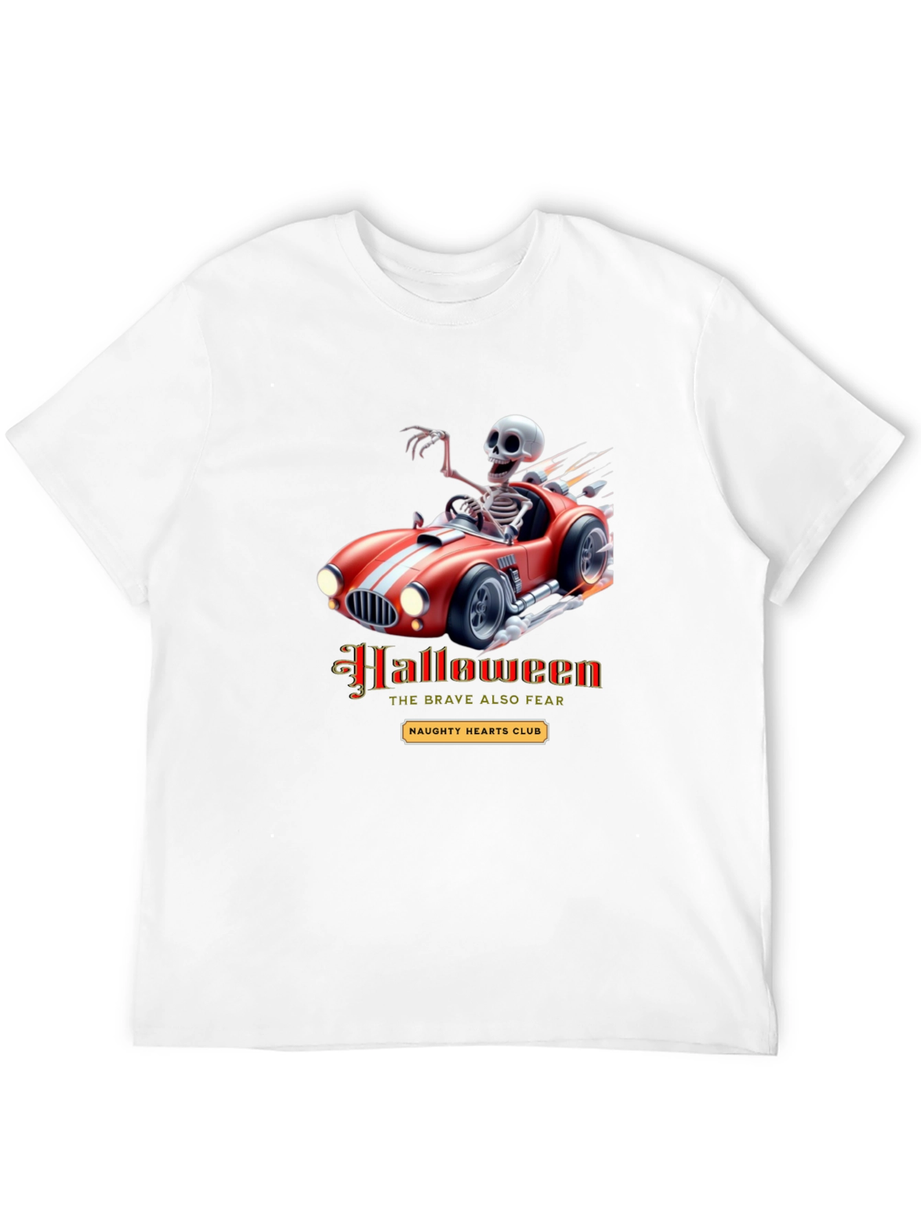 Skeleton Race Car Halloween T-Shirt