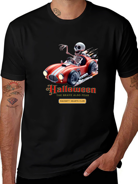 Skeleton Race Car Halloween T-Shirt