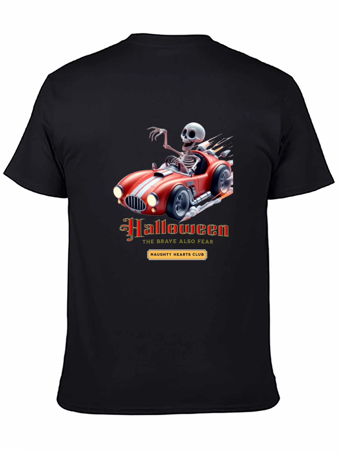 Skeleton Race Car Halloween T-Shirt