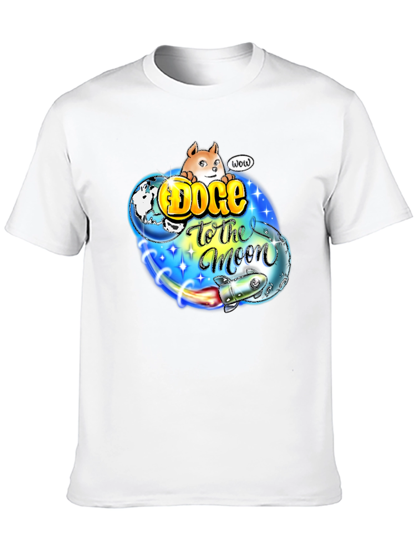 Doge to the Moon Black T-Shirt