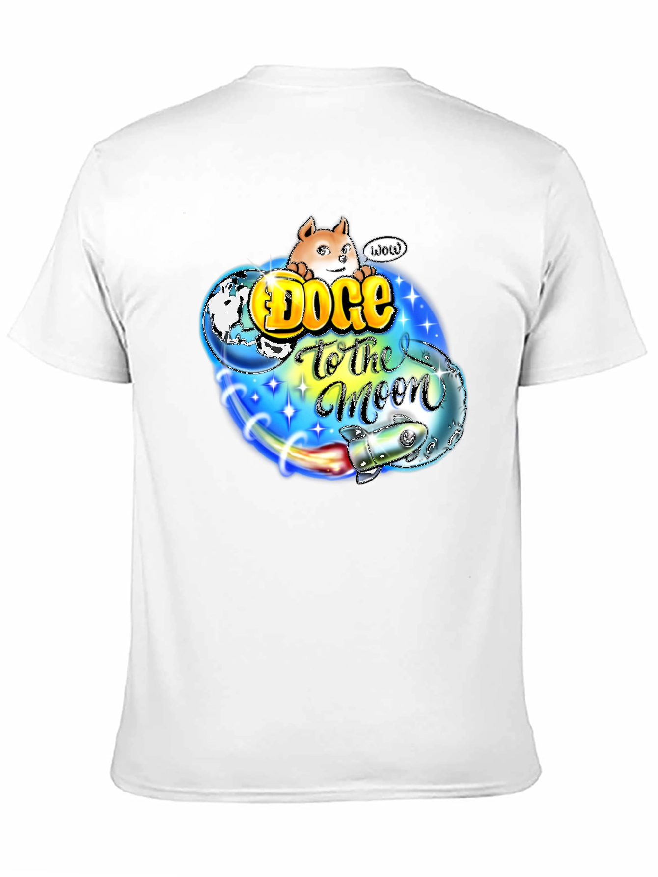 Doge to the Moon Black T-Shirt