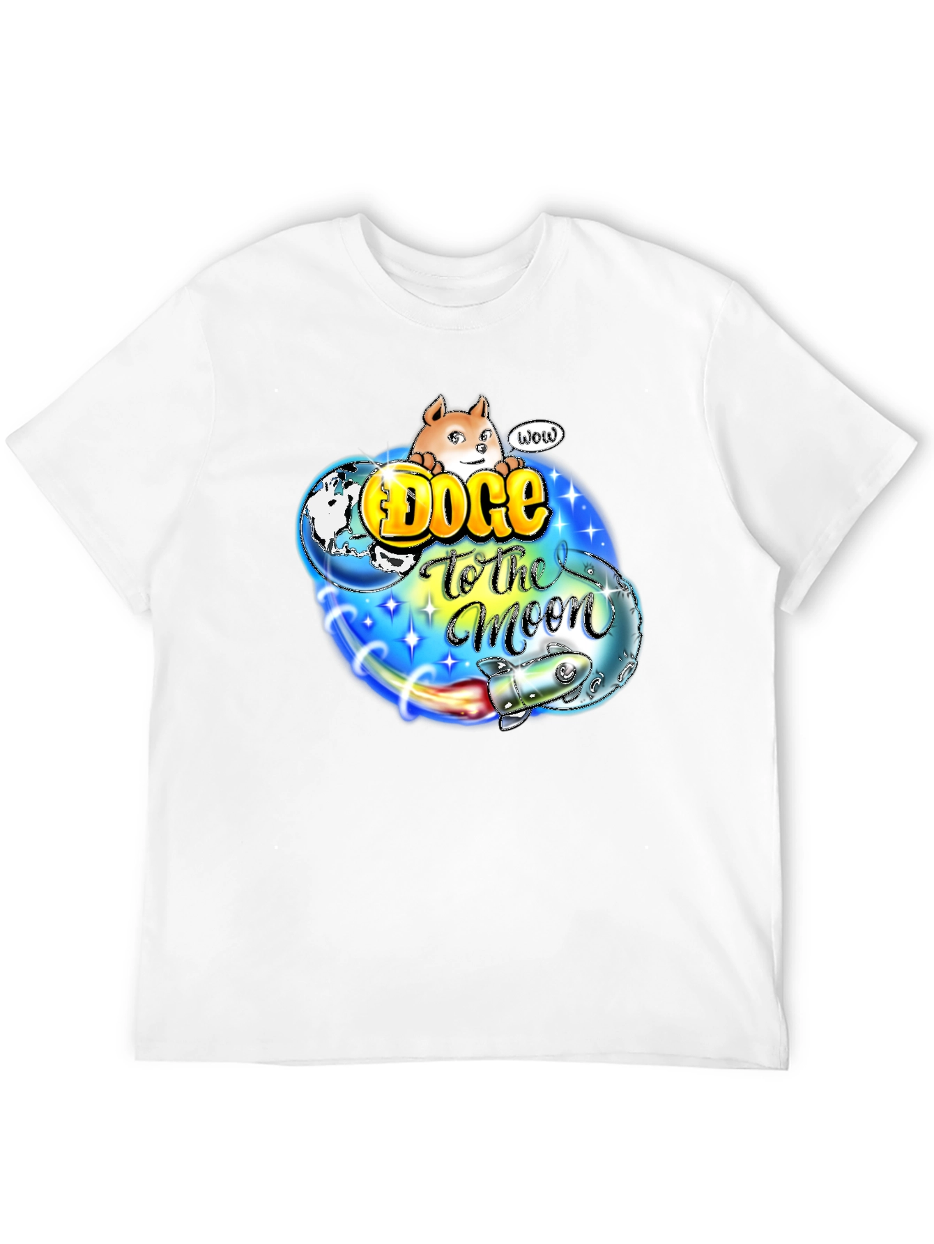 Doge to the Moon Black T-Shirt