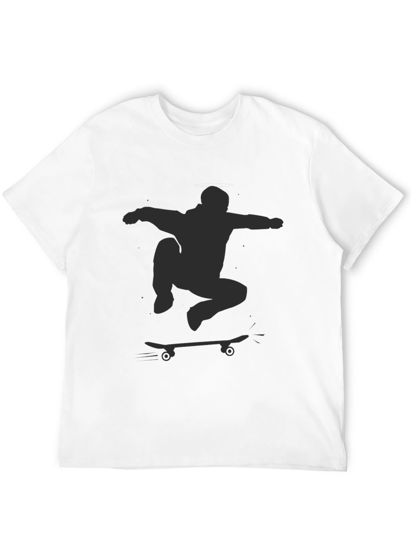 Skateboarder Graphic T-Shirt - Black Crew Neck Tee