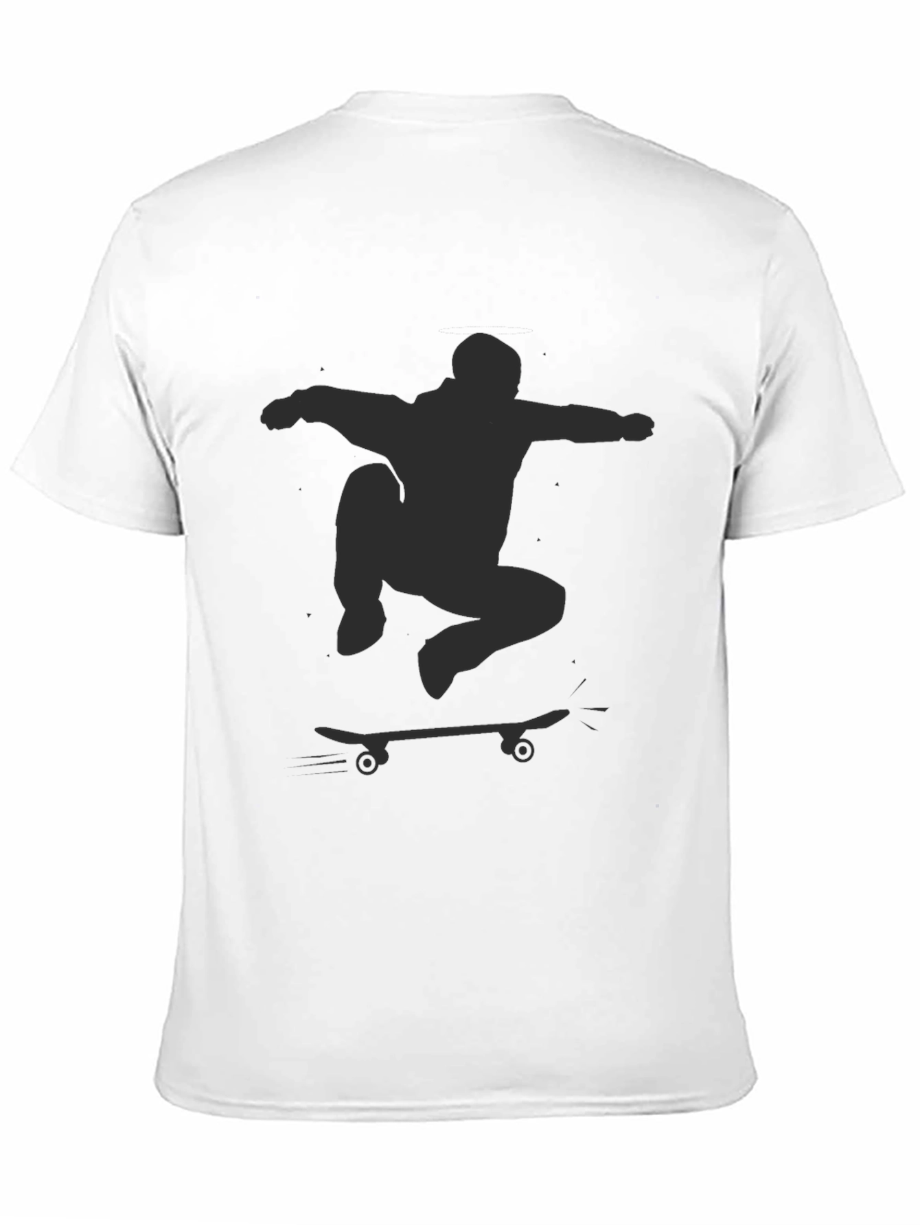 Skateboarder Graphic T-Shirt - Black Crew Neck Tee