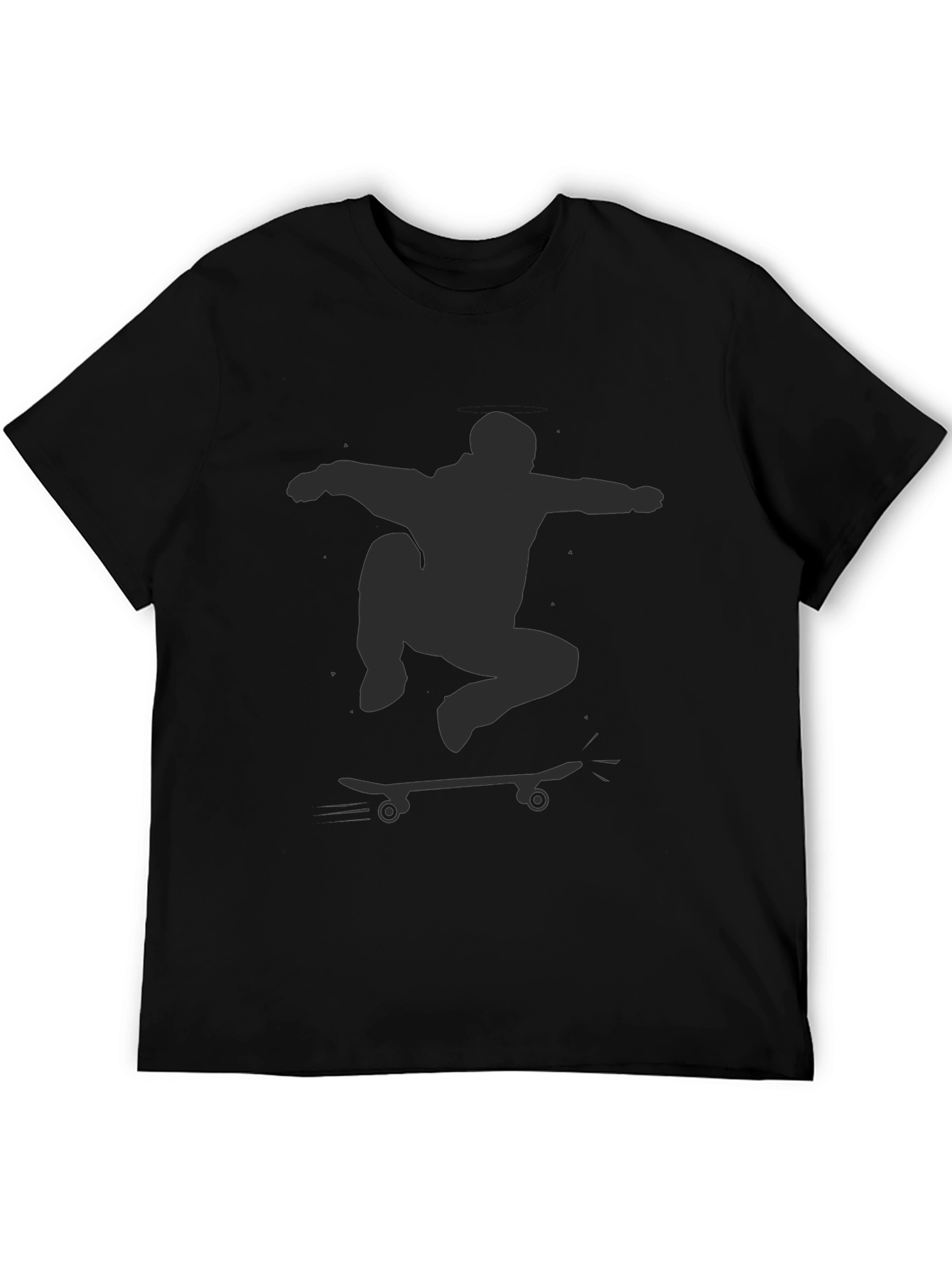 Skateboarder Graphic T-Shirt - Black Crew Neck Tee