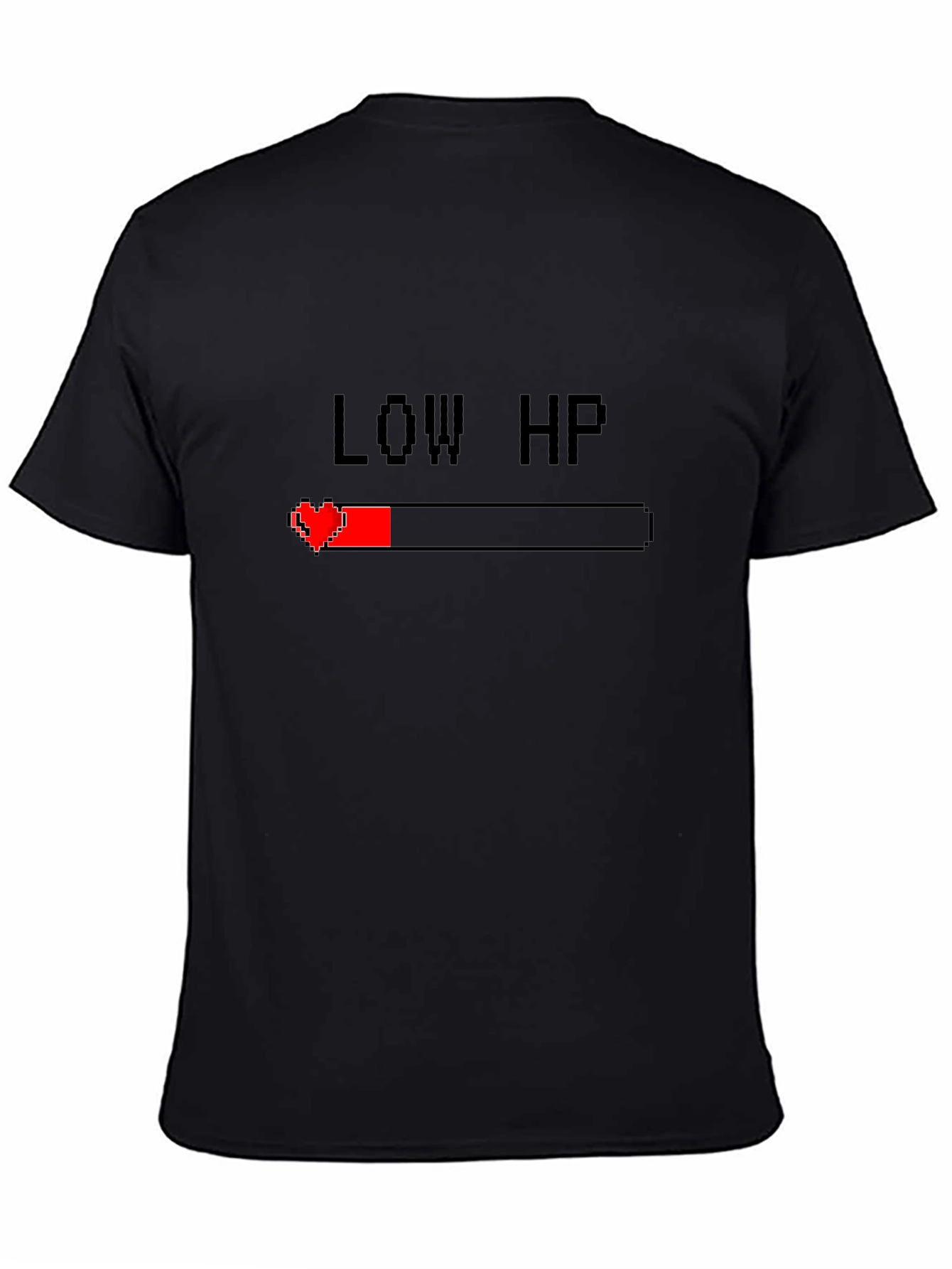 Low HP Gamer T-Shirt - Pixel Heart Health Bar