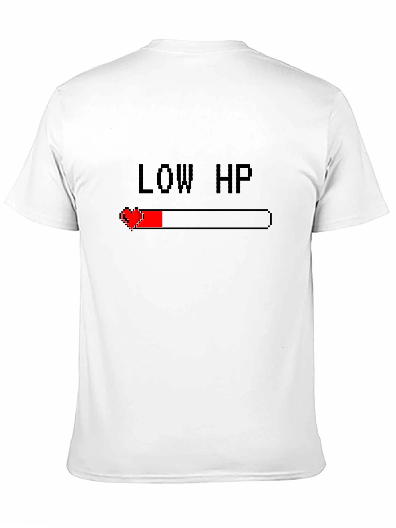 Low HP Gamer T-Shirt - Pixel Heart Health Bar