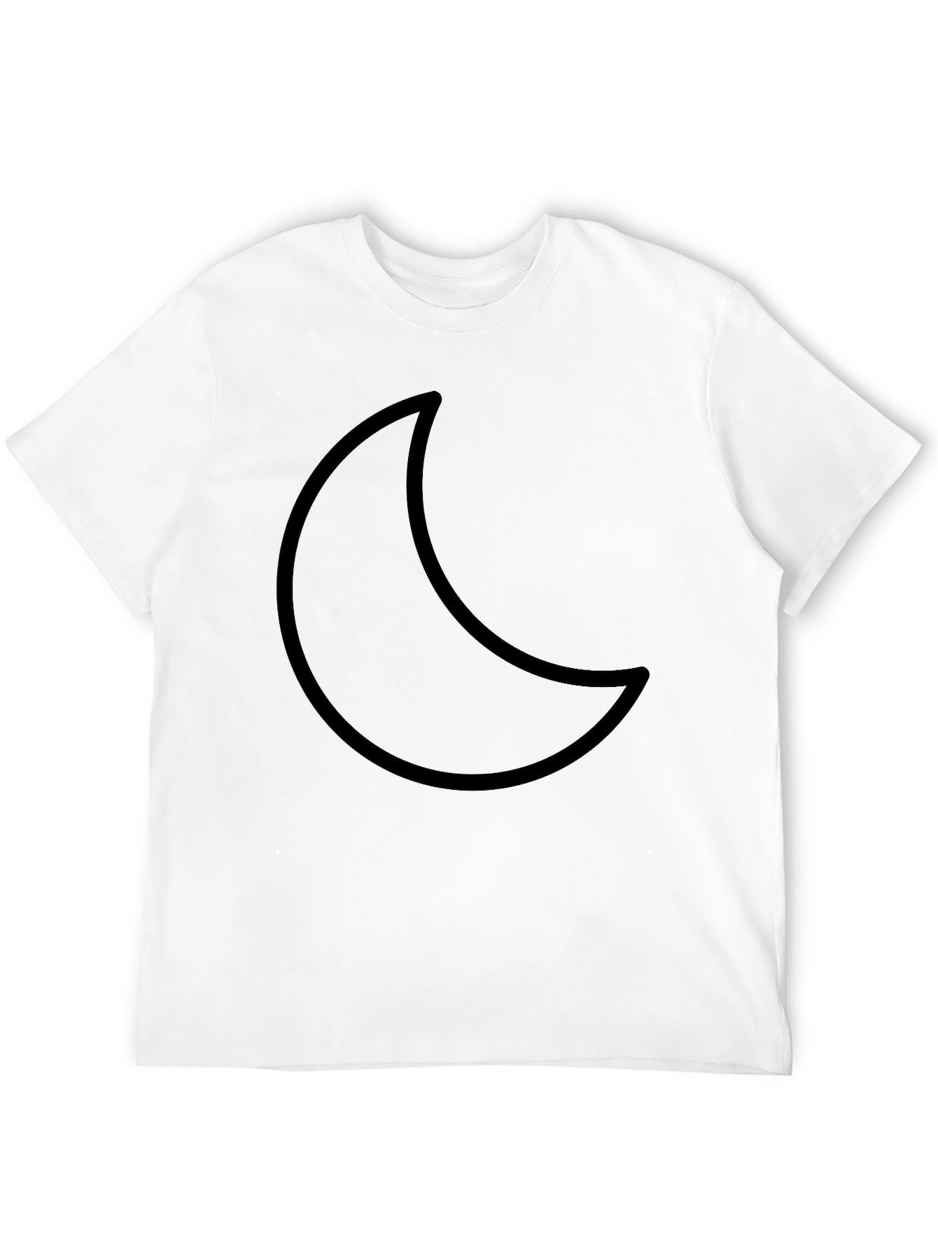 Crescent Moon Graphic Black T-Shirt - Casual Style
