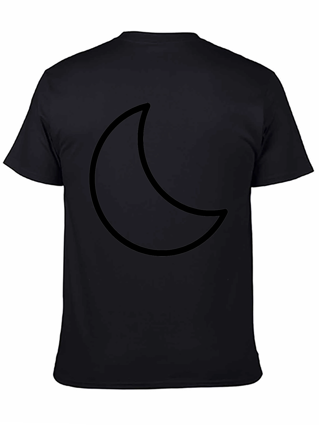 Crescent Moon Graphic Black T-Shirt - Casual Style