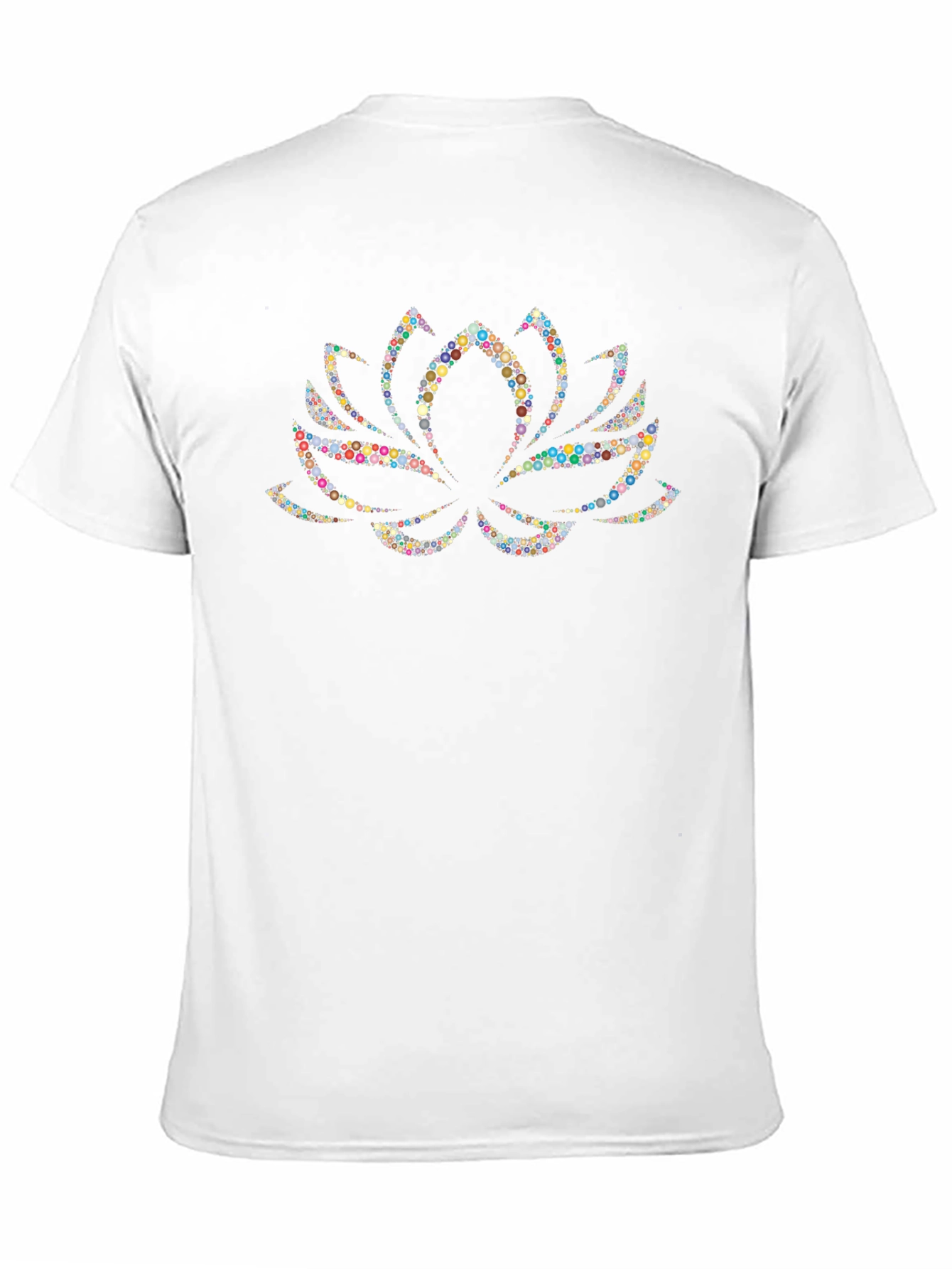 Lotus Flower Dot Art Black T-Shirt