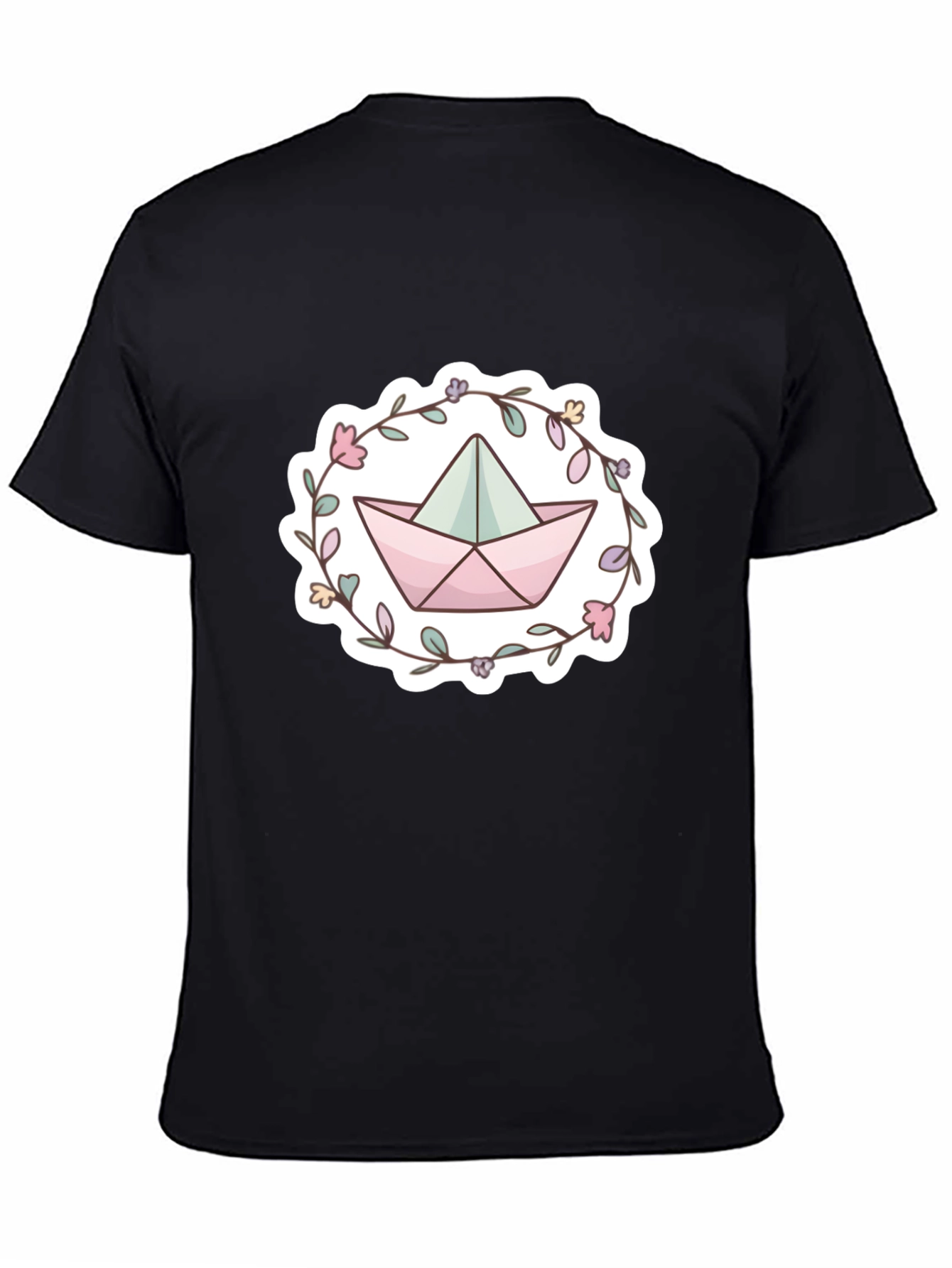 Floral Paper Boat Graphic T-Shirt