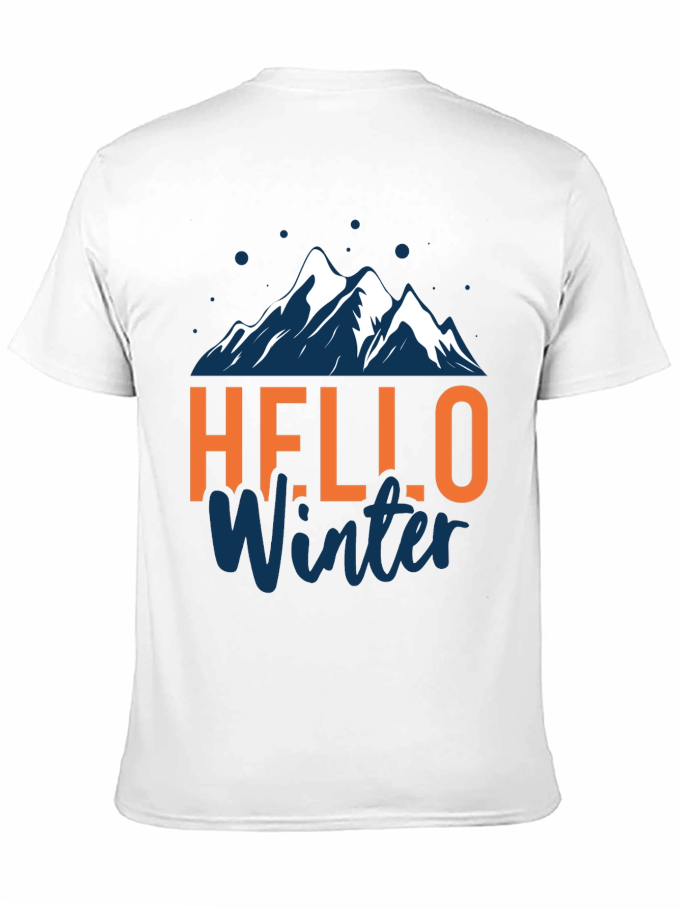 Hello Winter Graphic Tee - Mountain Design Black T-Shirt