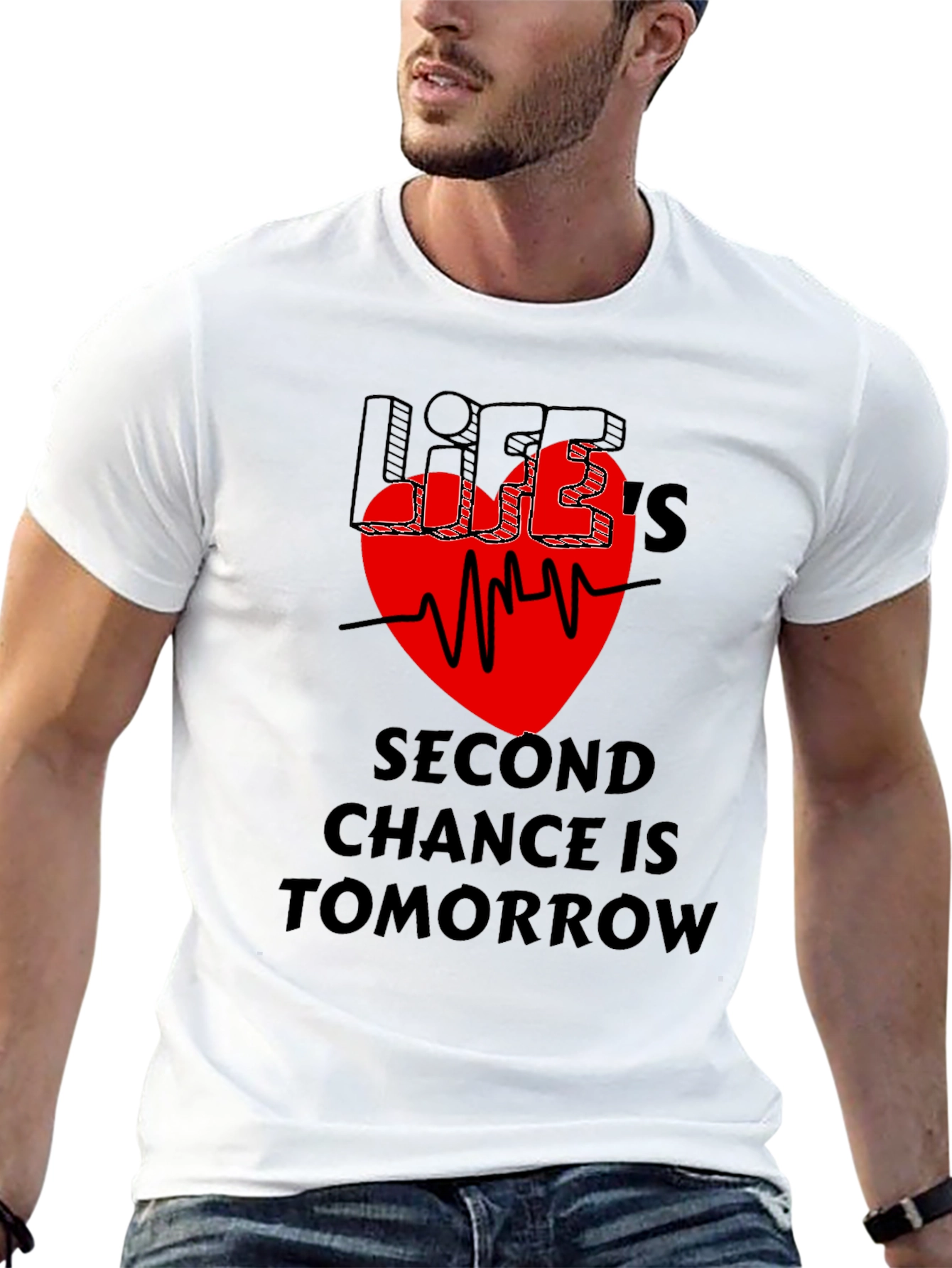 Lifes Second Chance Graphic T-Shirt - Black