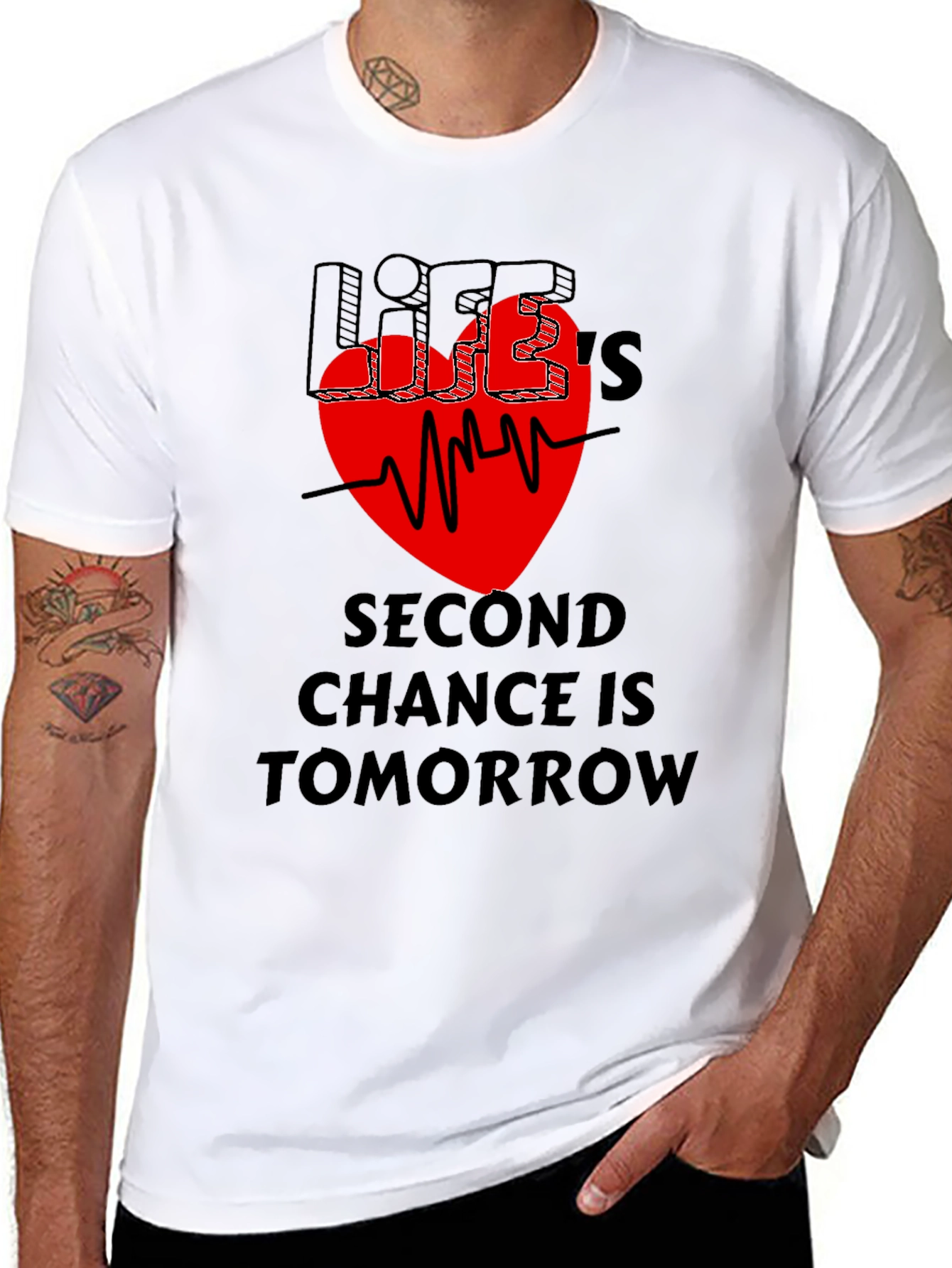 Lifes Second Chance Graphic T-Shirt - Black