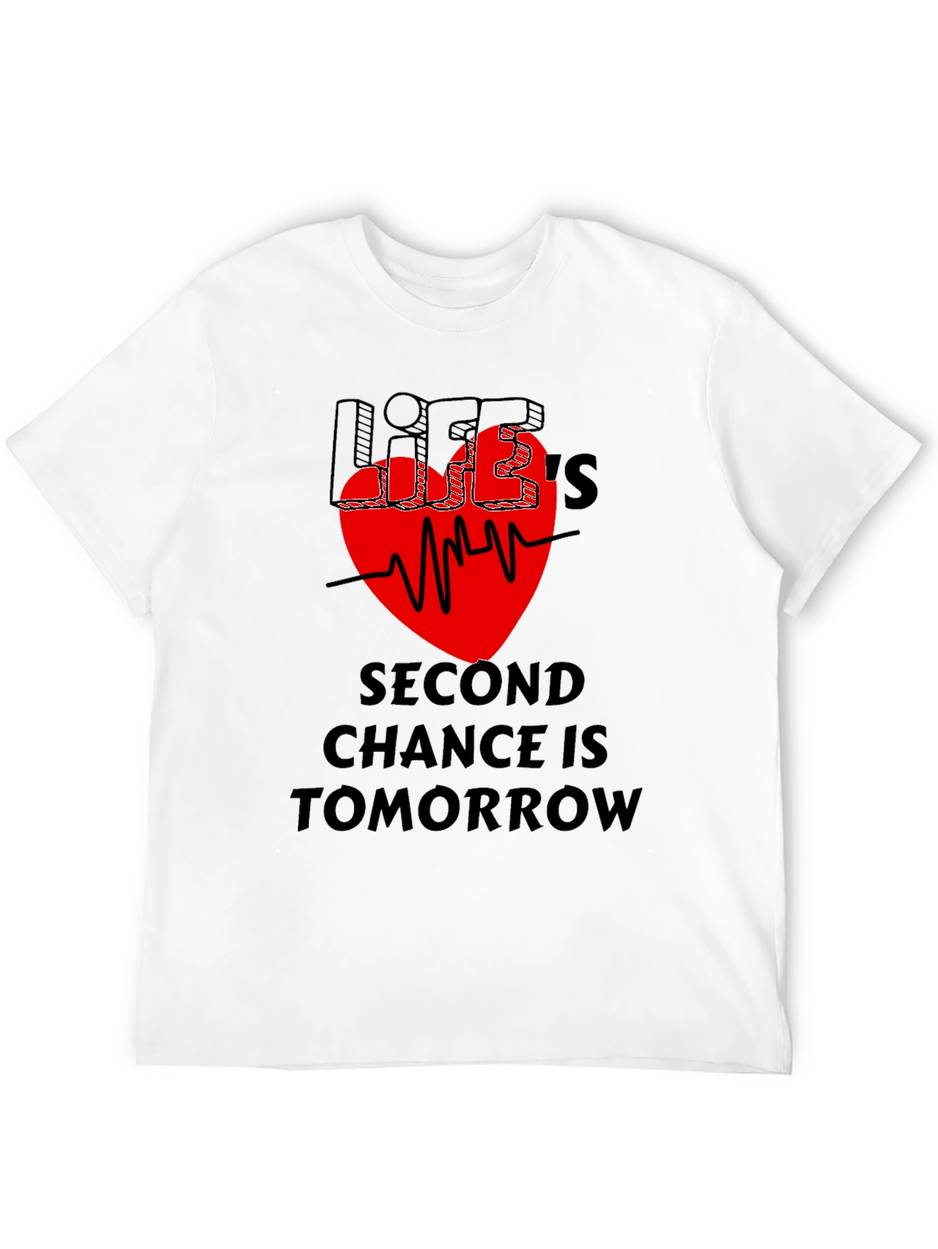 Lifes Second Chance Graphic T-Shirt - Black