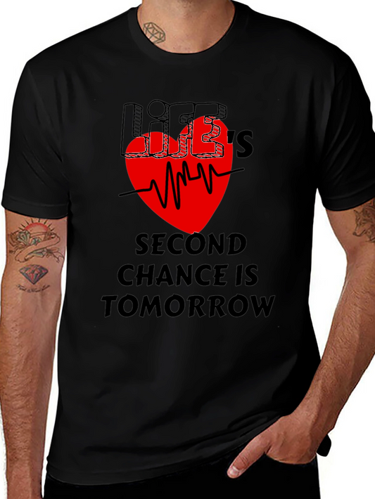 Lifes Second Chance Graphic T-Shirt - Black
