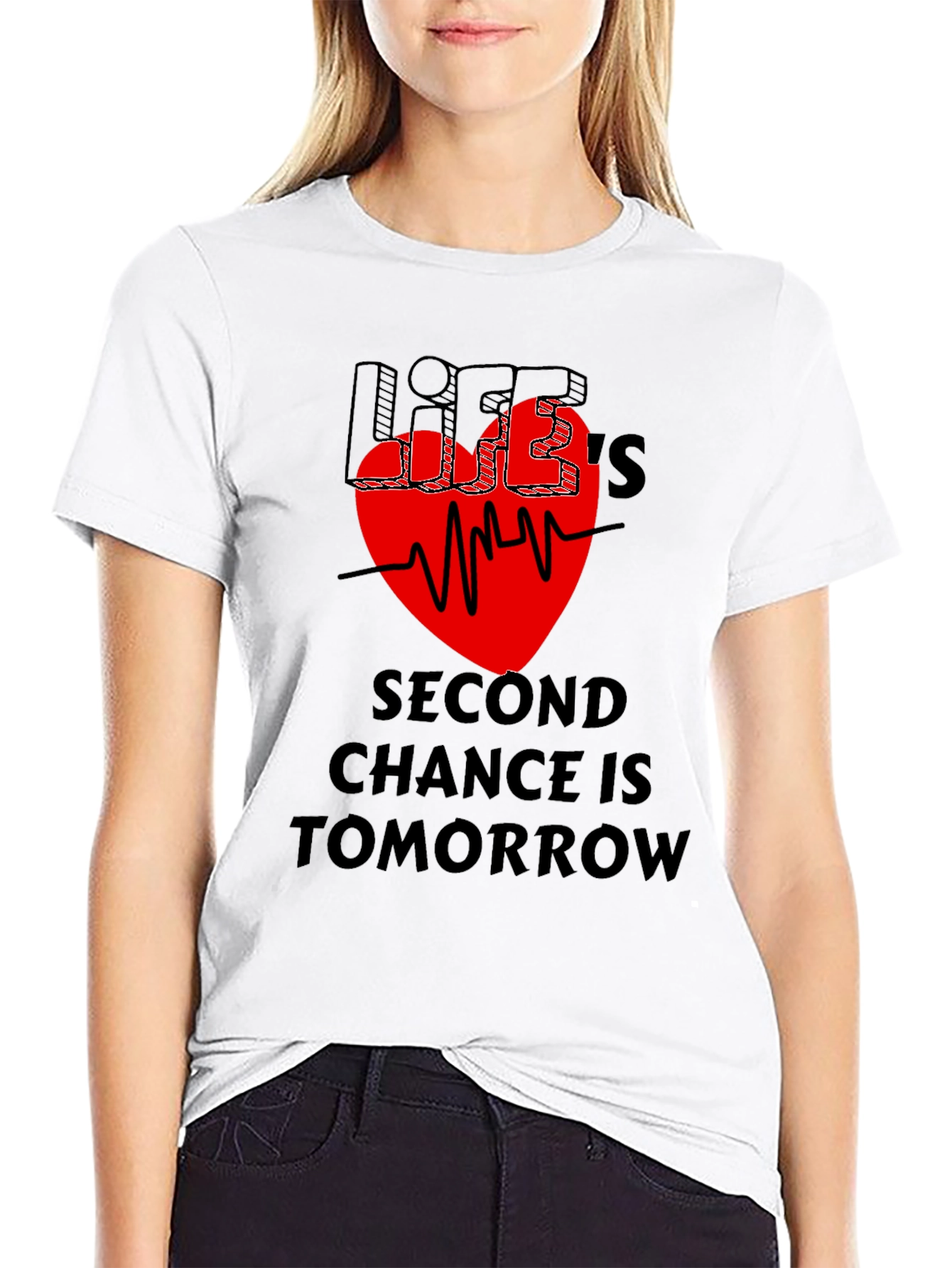 Lifes Second Chance Graphic T-Shirt - Black