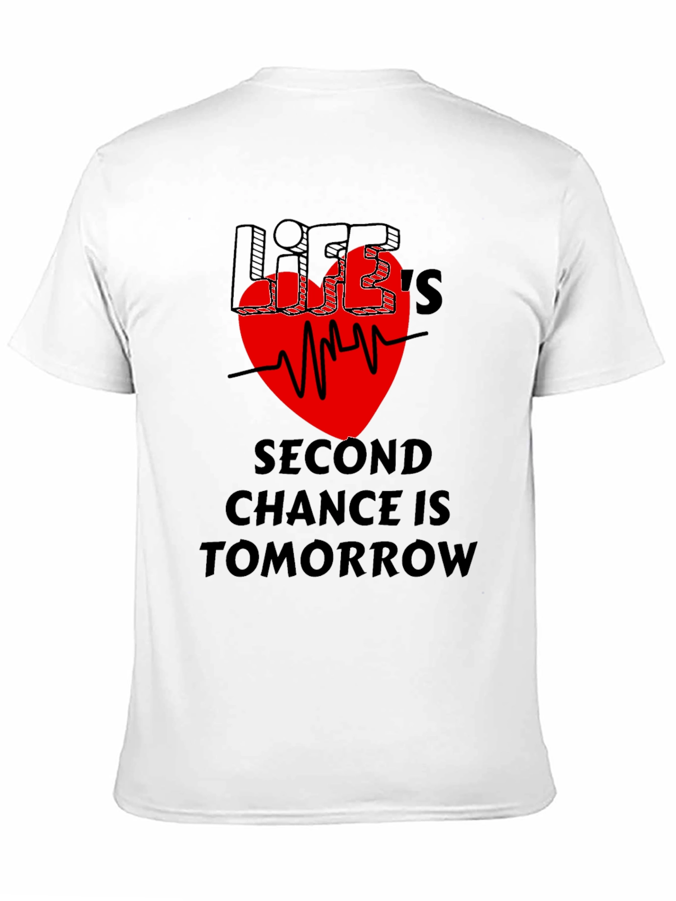 Lifes Second Chance Graphic T-Shirt - Black
