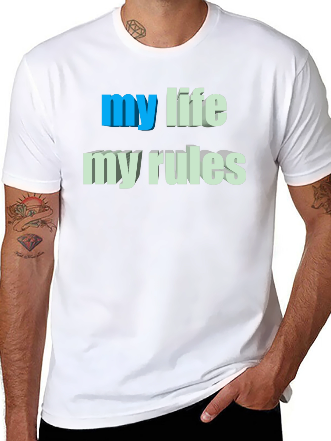 My Life My Rules Graphic Tee - Black