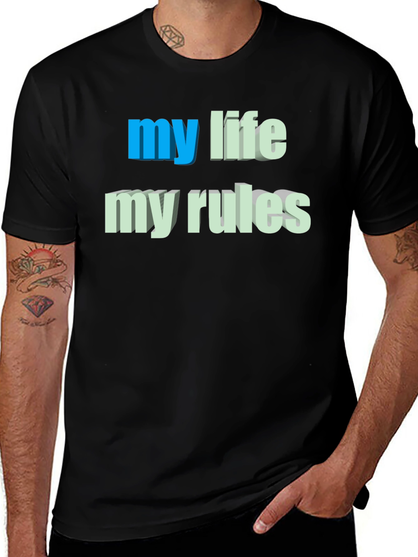 My Life My Rules Graphic Tee - Black