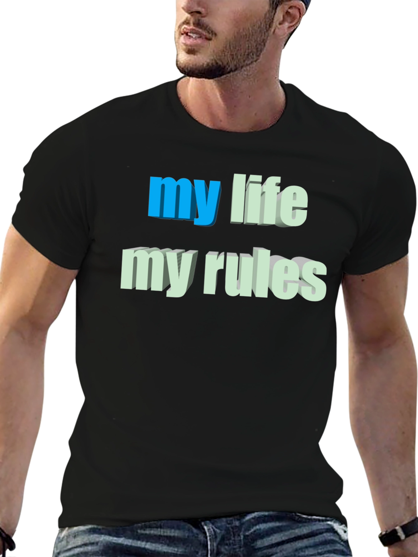 My Life My Rules Graphic Tee - Black