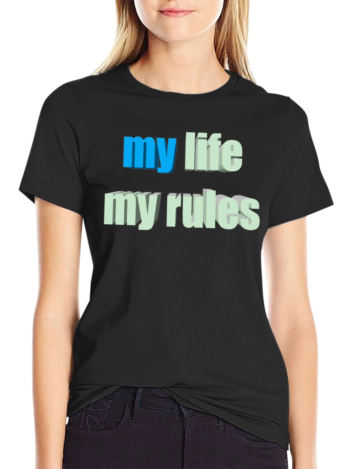 My Life My Rules Graphic Tee - Black
